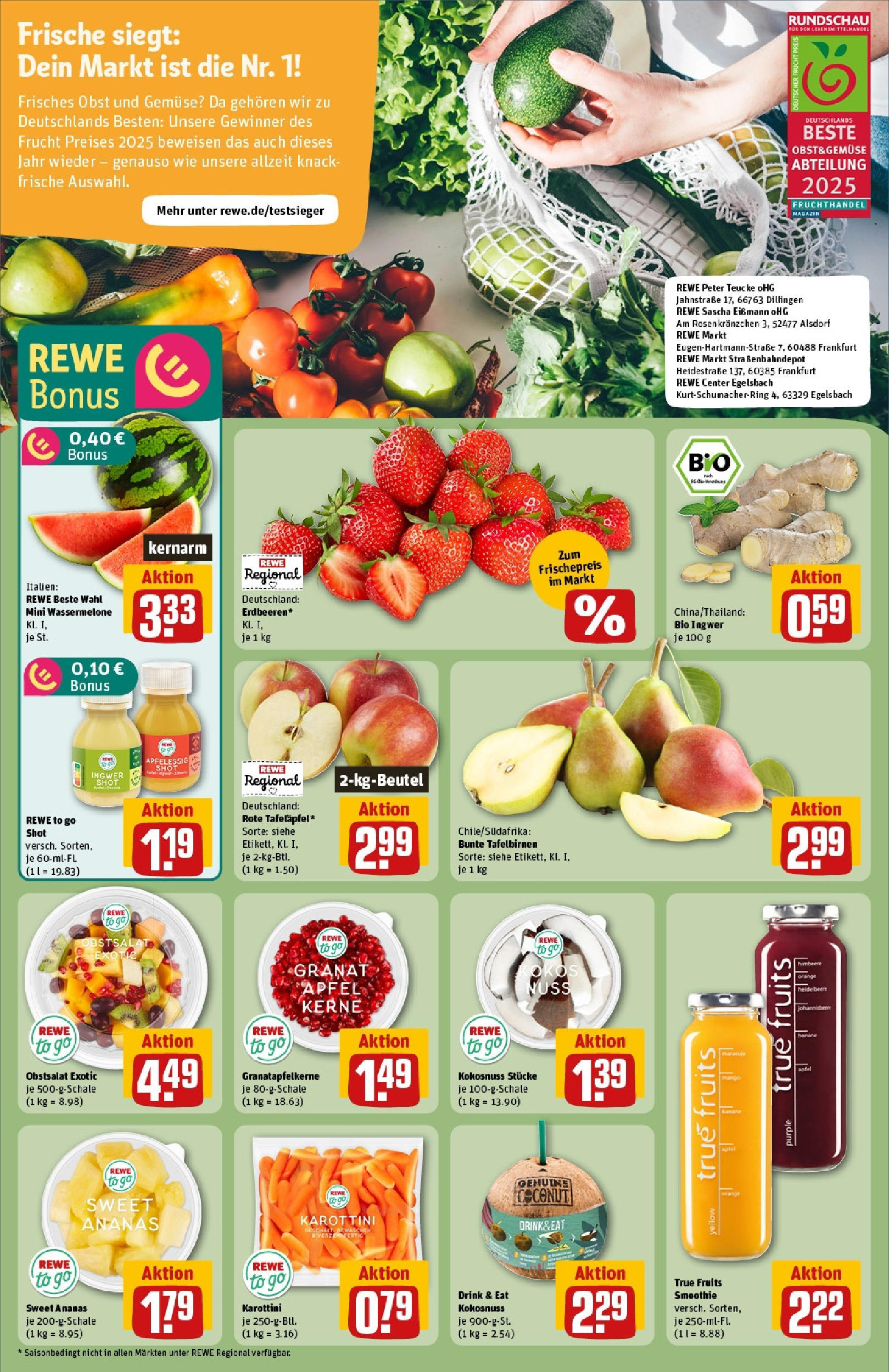 Rewe prospekt Olching Geiselbullach	 (ab 25.05.2025) zum Blättern » Angebote | Seite: 6 | Produkte: Äpfel, Ananas, Gemüse, Wassermelone