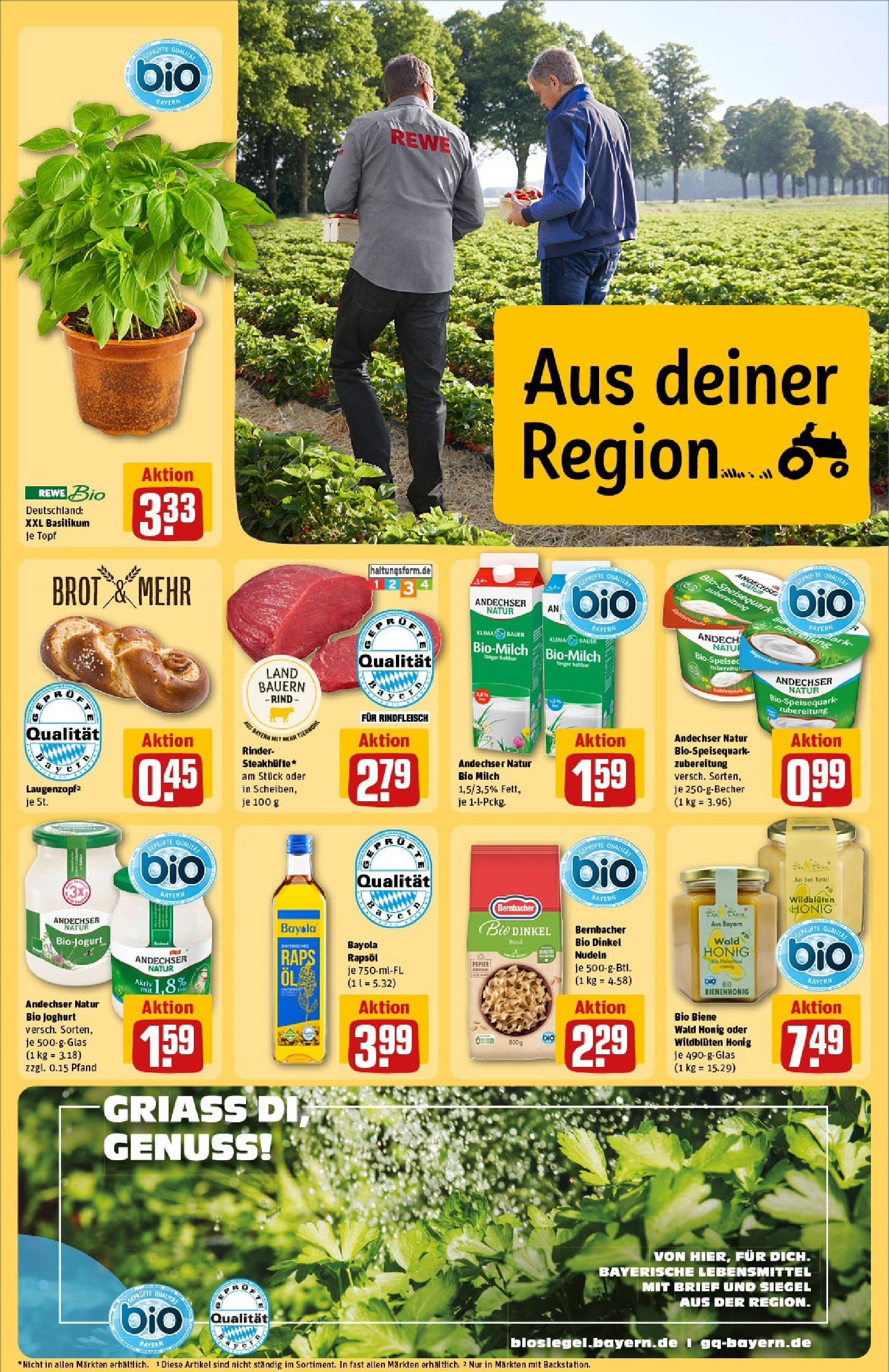 Rewe prospekt Olching Geiselbullach	 (ab 25.05.2025) zum Blättern » Angebote | Seite: 25 | Produkte: Rapsöl, Rindfleisch, Steak, Speisequark