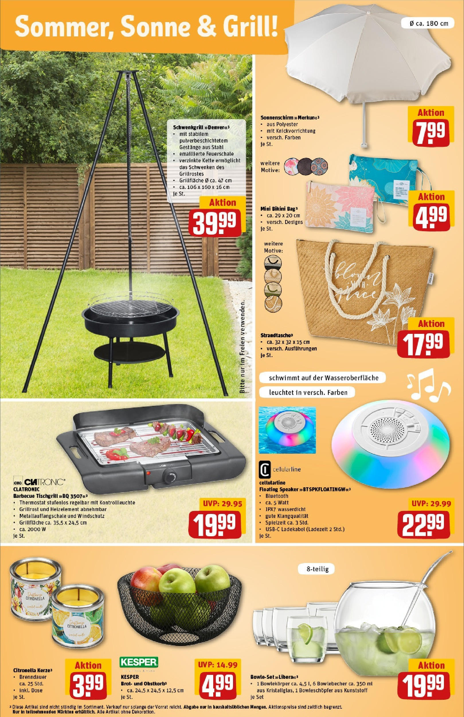 Rewe prospekt Olching Geiselbullach	 (ab 25.05.2025) zum Blättern » Angebote | Seite: 33 | Produkte: Bikini, Grill, Sonnenschirm, Brot