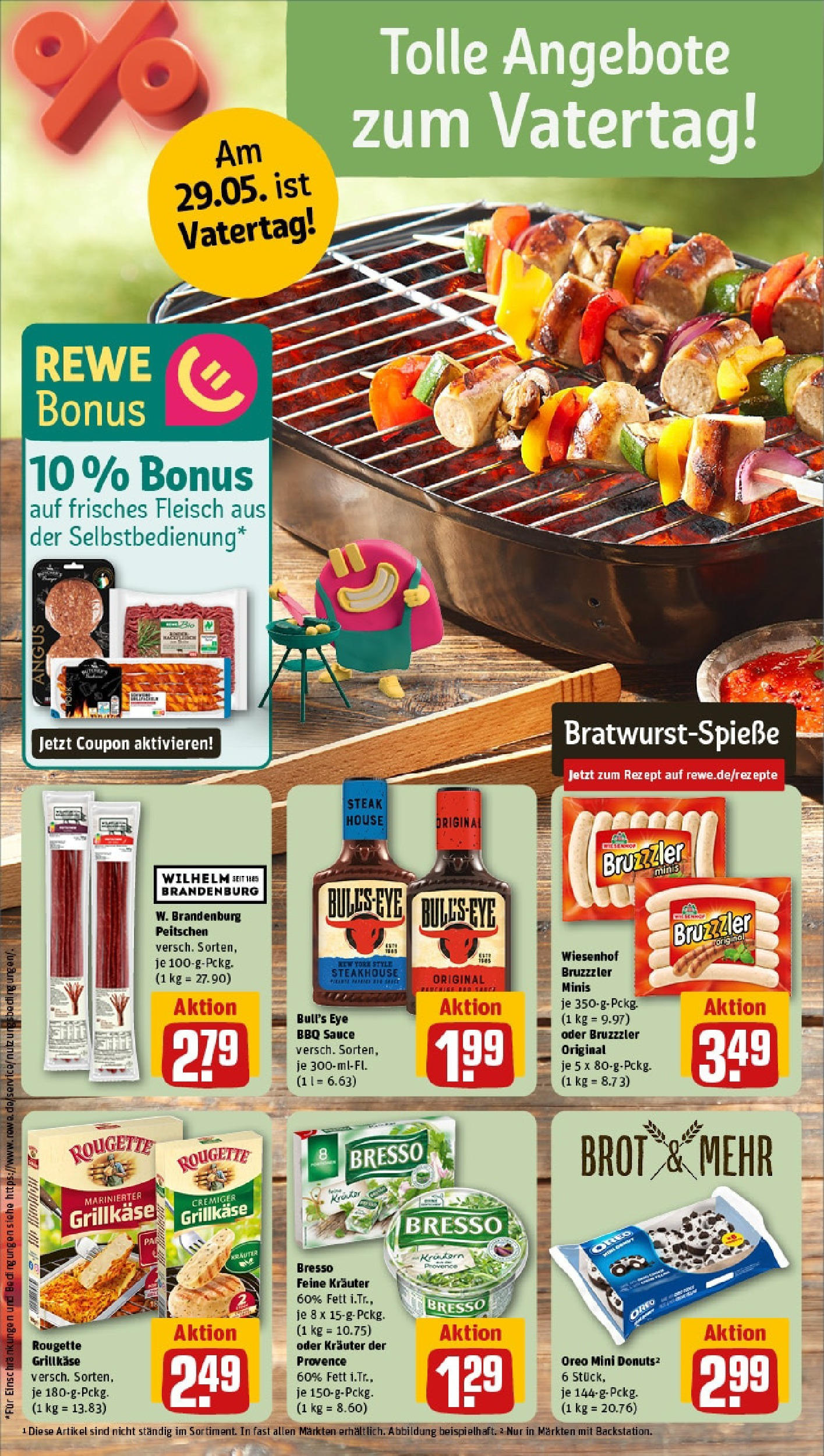 Rewe prospekt Düsseldorf / Bilk (ab 25.05.2025) zum Blättern » Angebote | Seite: 4 | Produkte: Grill, Brot, Steak, Fleisch Rewe prospekt Düsseldorf / Bilk (ab 25.05.2025) zum Blättern » Angebote | Seite: 4 | Produkte: Grill, Brot, Steak, Fleisch