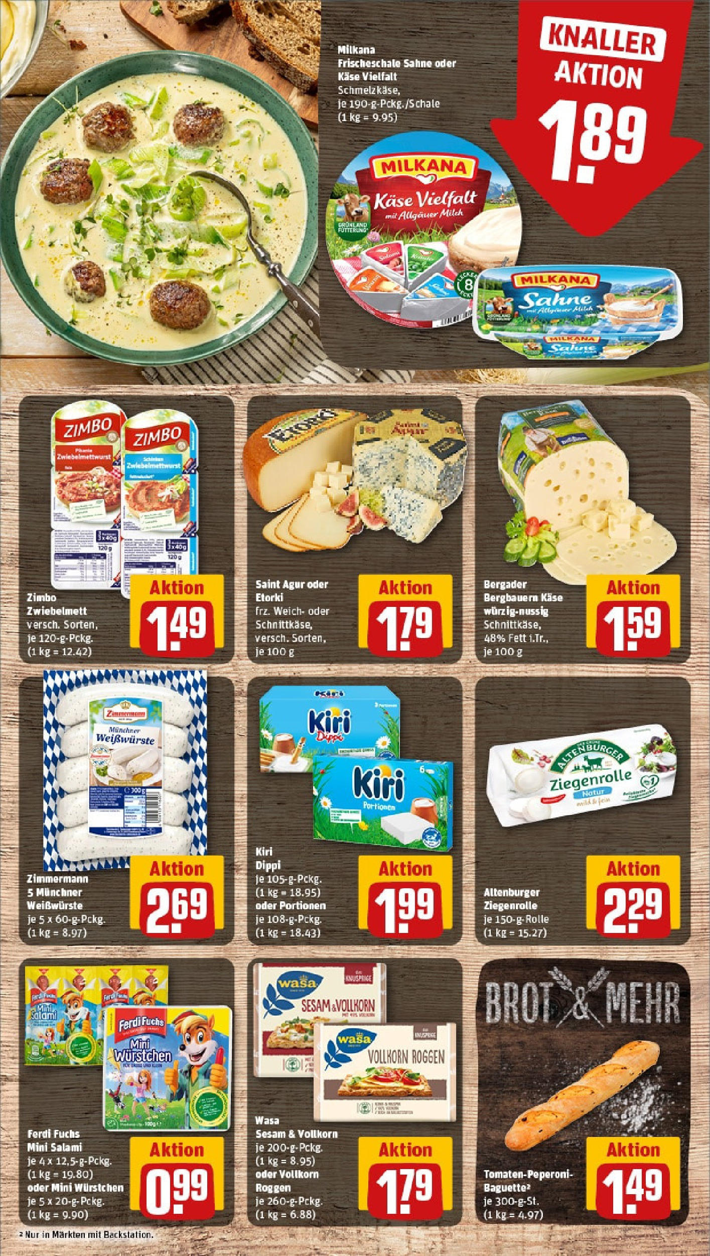 Rewe prospekt Mannheim / Rheinau	 (ab 25.05.2025) zum Blättern » Angebote | Seite: 9 | Produkte: Käse, Milkana, Salami, Sahne