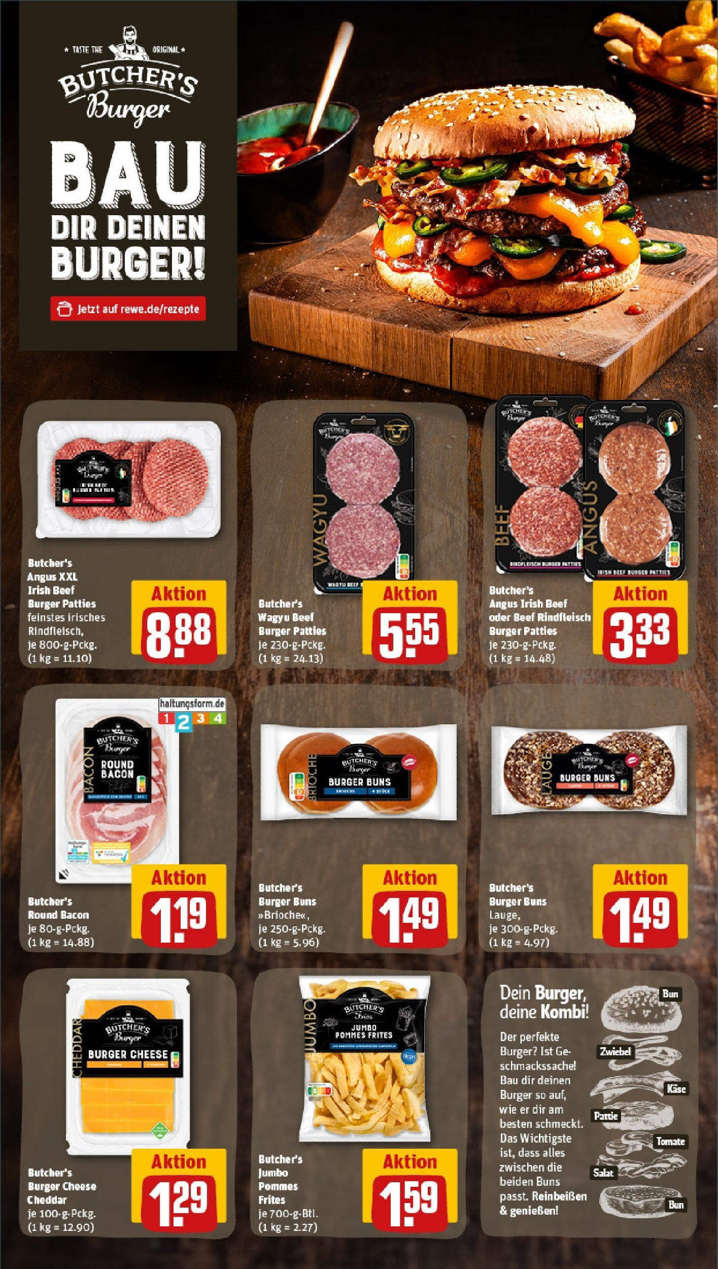Rewe prospekt Düsseldorf / Bilk (ab 25.05.2025) zum Blättern » Angebote | Seite: 17 | Produkte: Käse, Burger, Pommes frites, Rindfleisch Rewe prospekt Düsseldorf / Bilk (ab 25.05.2025) zum Blättern » Angebote | Seite: 17 | Produkte: Käse, Burger, Pommes frites, Rindfleisch