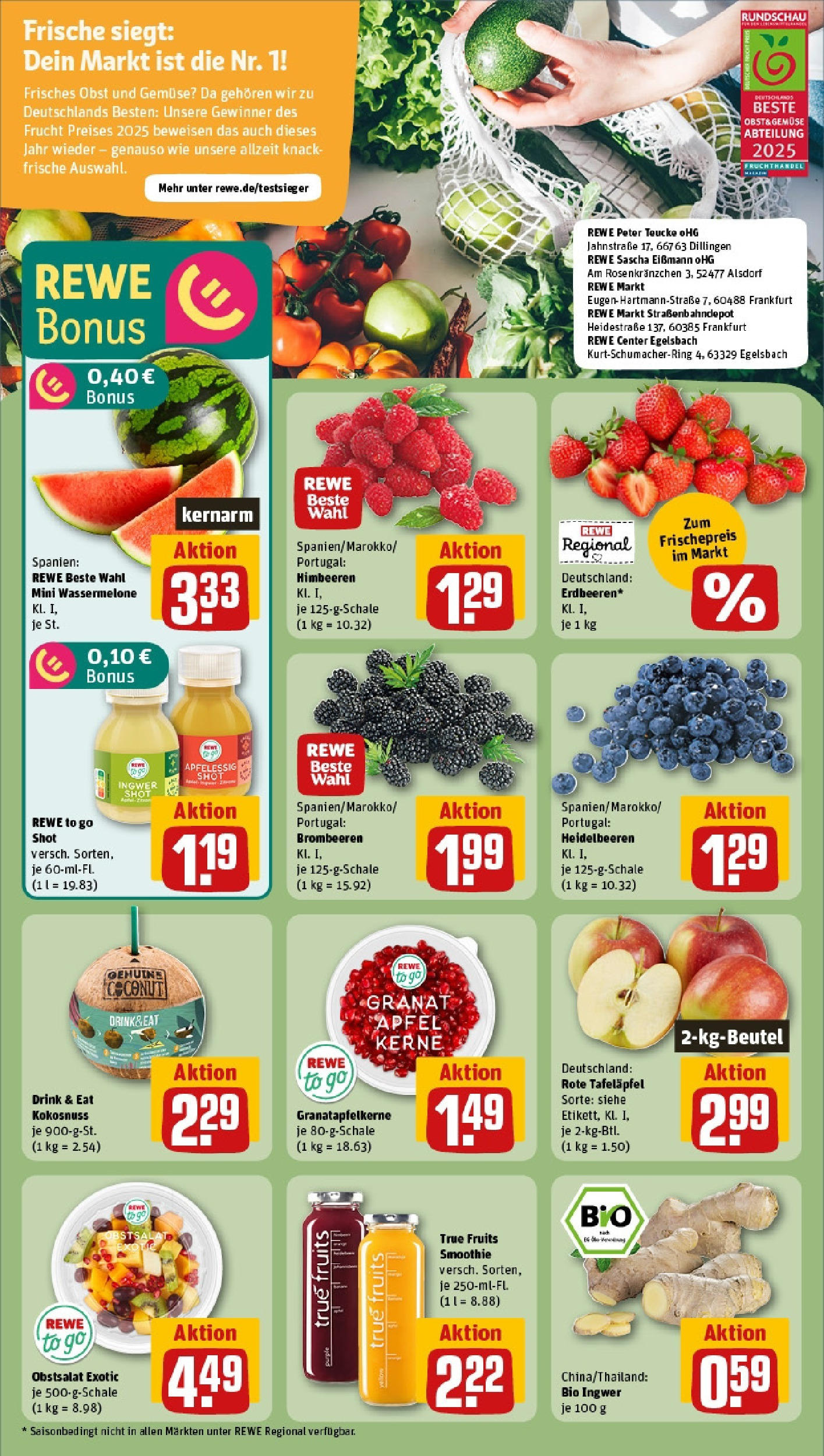 Rewe prospekt Bad Vilbel / Heilsberg	 (ab 25.05.2025) zum Blättern » Angebote | Seite: 6 | Produkte: Apple, Heidelbeeren, Gemüse, Obst