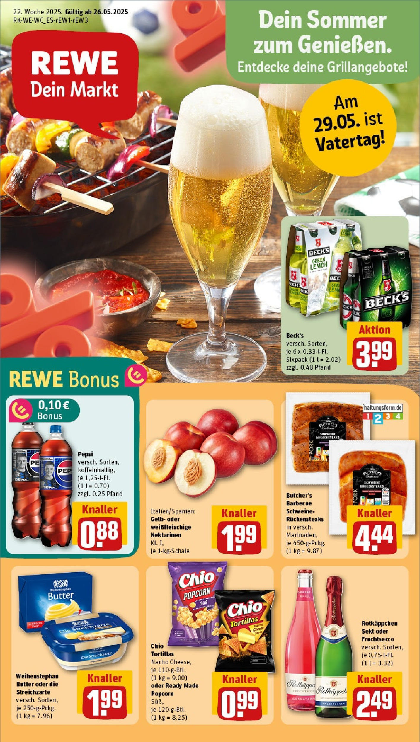 Rewe prospekt Düsseldorf / Bilk (ab 25.05.2025) zum Blättern » Angebote | Seite: 1 | Produkte: Sekt, Äpfel, Pepsi, Chio tortillas Rewe prospekt Düsseldorf / Bilk (ab 25.05.2025) zum Blättern » Angebote | Seite: 1 | Produkte: Sekt, Äpfel, Pepsi, Chio tortillas