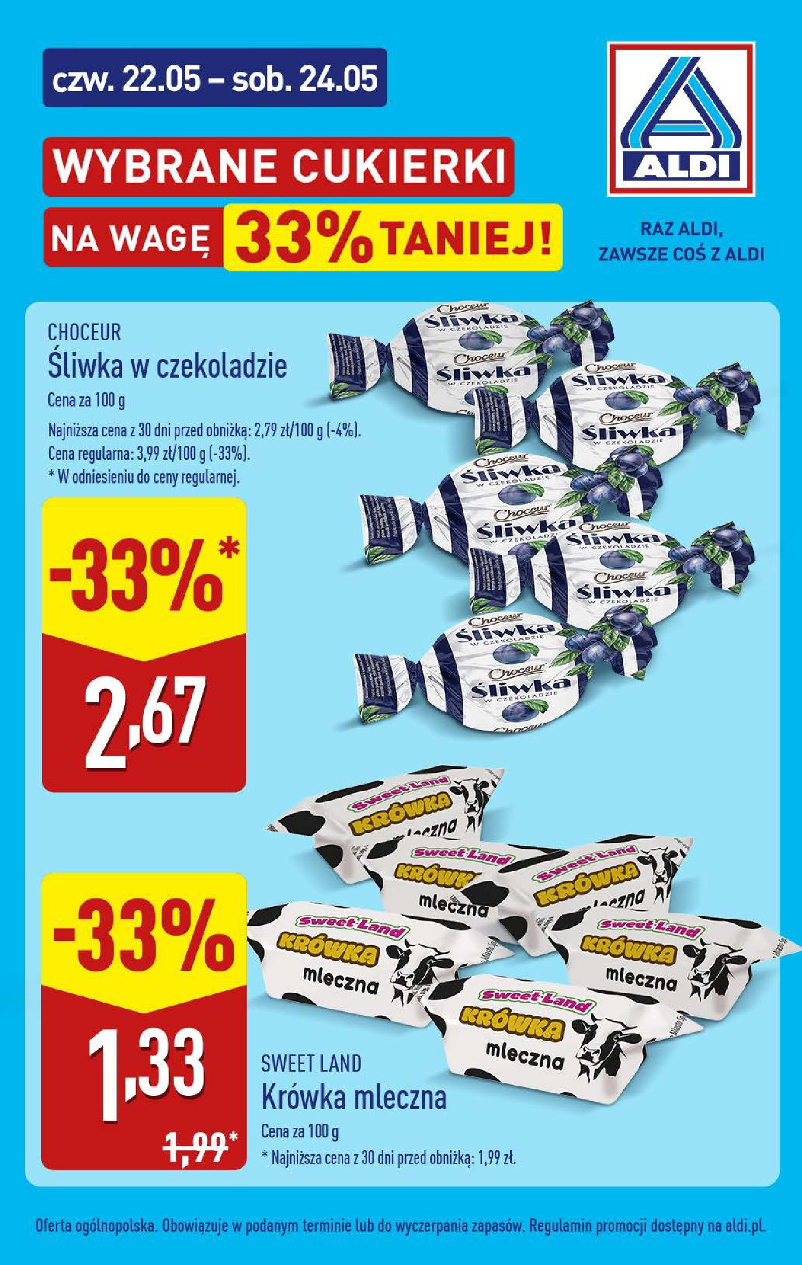 Aldi Gazetka - Promocja cukierki od 22.05.2025 - Ulotka PDF, promocje | Strona: 3 | Produkty: Czekolady, Krowka, Cukierki