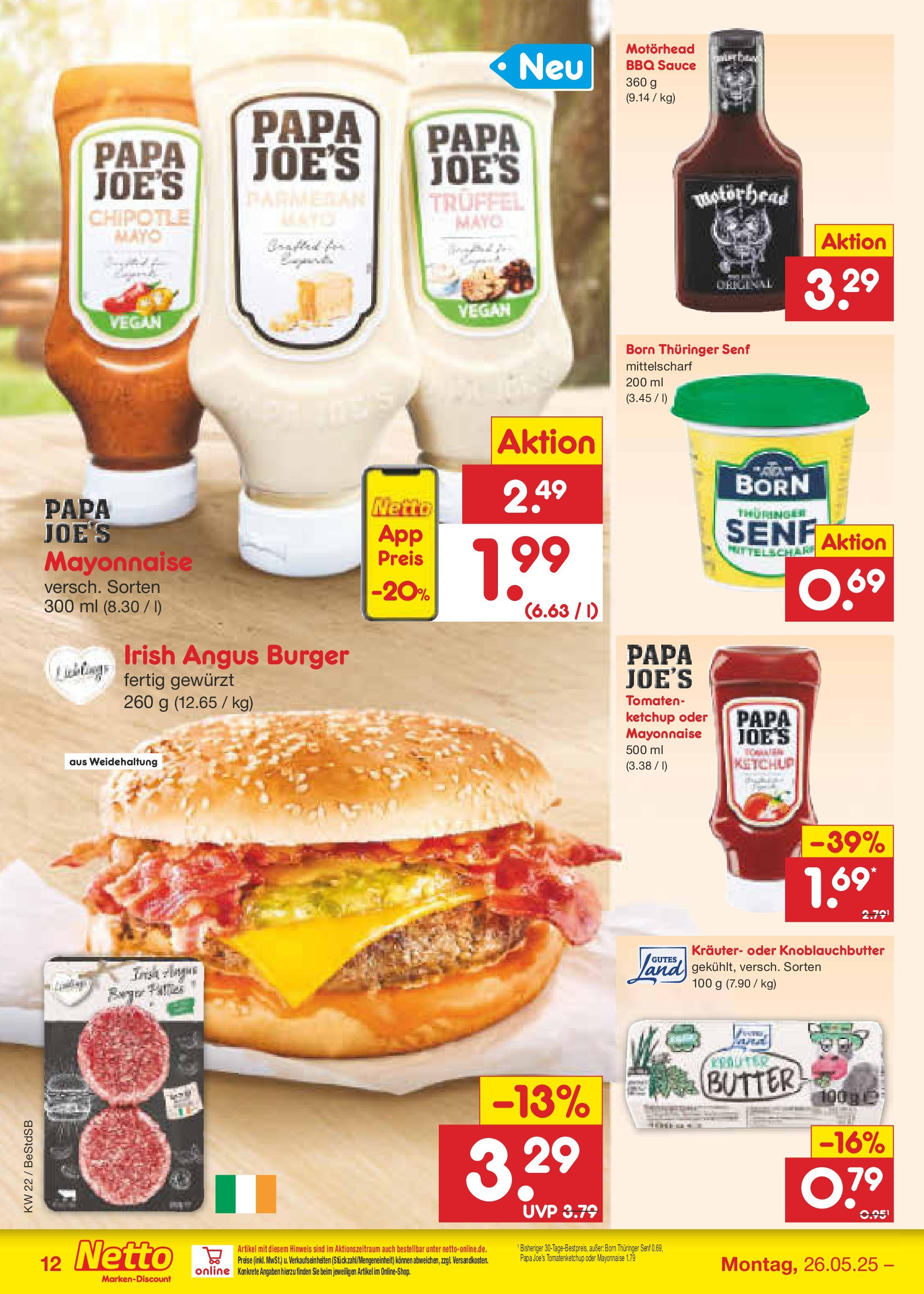 Netto Marken-Discount prospekt Berlin-Spandau (ab 26.05.2025) » Angebote | Seite: 16 | Produkte: Butter, Burger, Tomaten, Ketchup Netto Marken-Discount prospekt Berlin-Spandau (ab 26.05.2025) » Angebote | Seite: 16 | Produkte: Butter, Burger, Tomaten, Ketchup