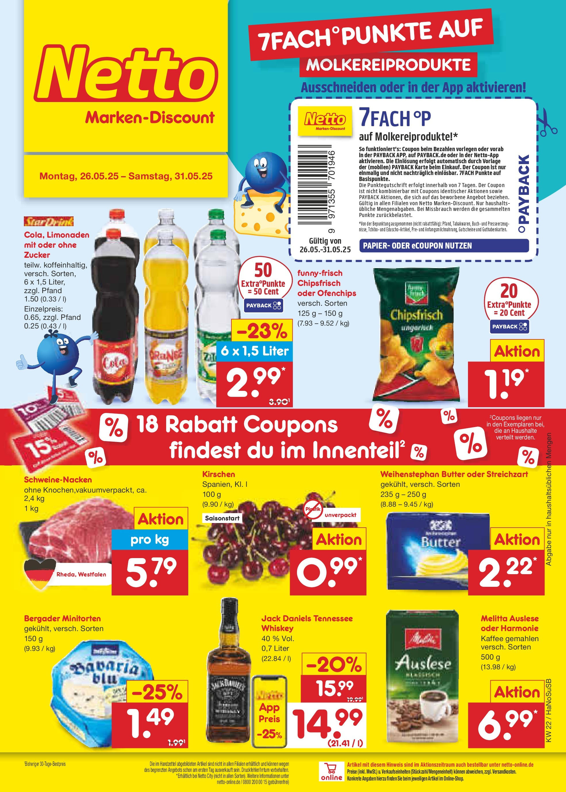 Netto Marken-Discount prospekt Schwerte-Geisecke (ab 26.05.2025) » Angebote | Seite: 1 | Produkte: Butter, Schweinenacken, Chips, Whiskey
