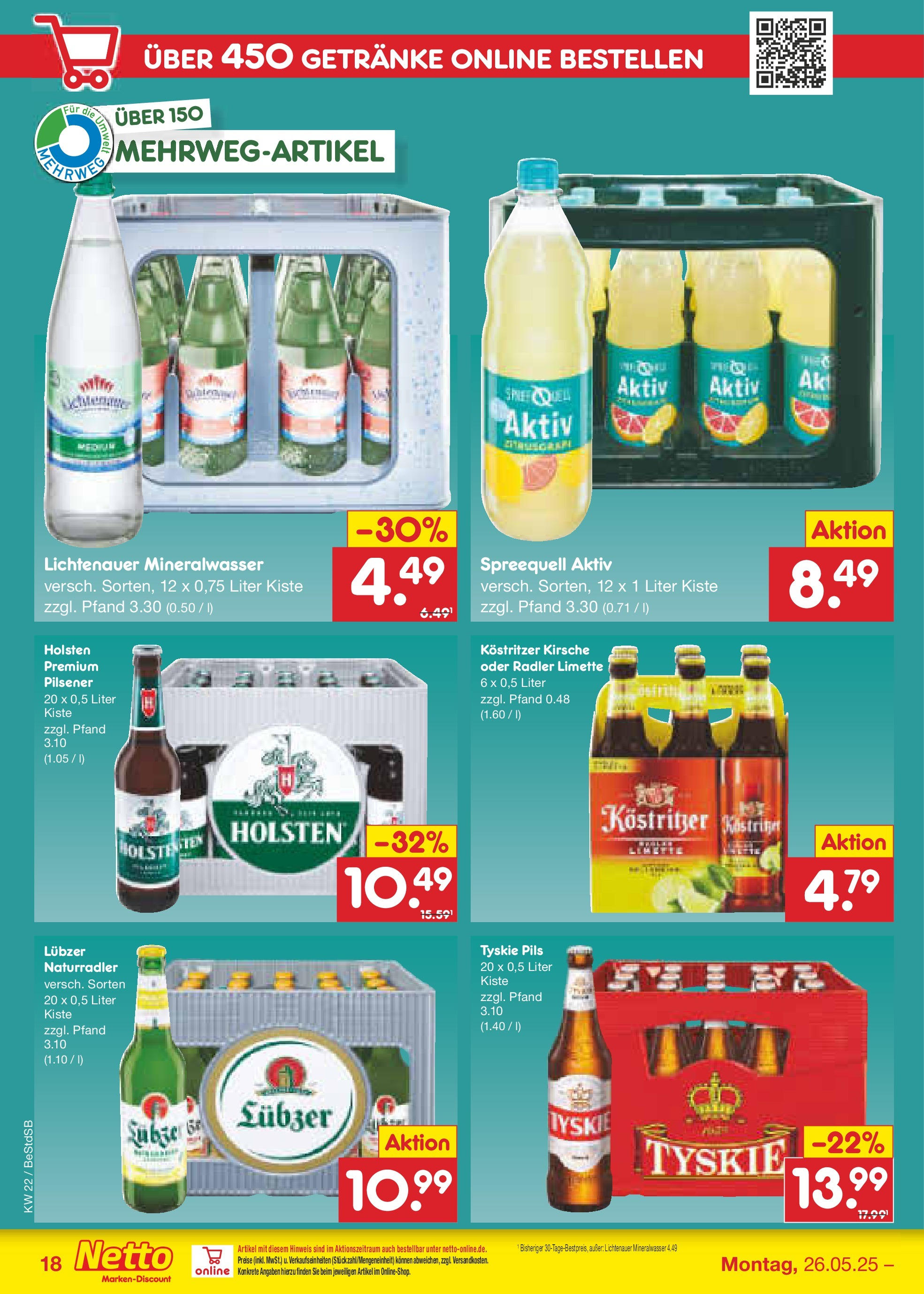 Netto Marken-Discount prospekt Berlin-Spandau (ab 26.05.2025) » Angebote | Seite: 26 | Produkte: Tyskie, Pils, Radler, Limette Netto Marken-Discount prospekt Berlin-Spandau (ab 26.05.2025) » Angebote | Seite: 26 | Produkte: Tyskie, Pils, Radler, Limette