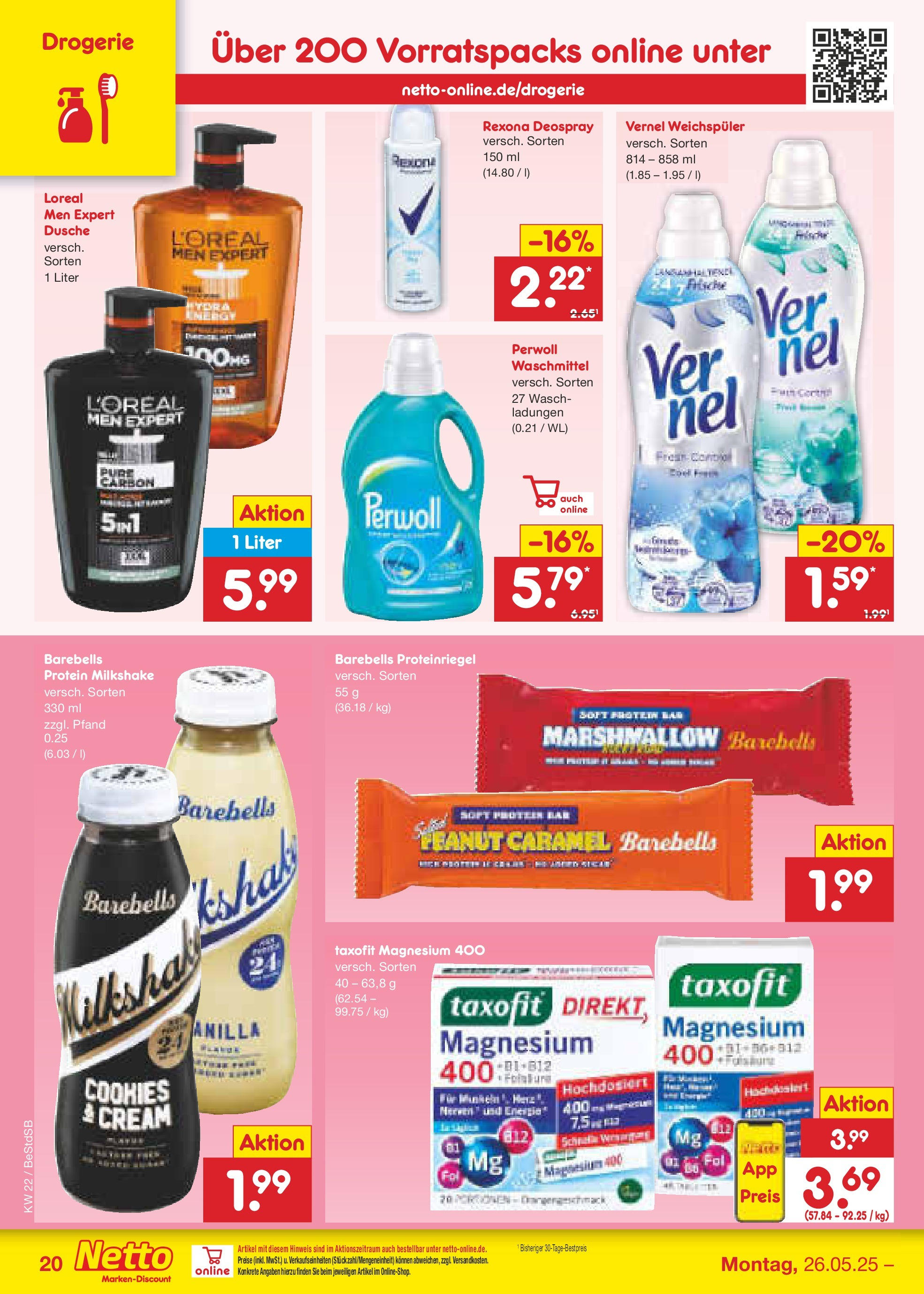 Netto Marken-Discount prospekt Berlin-Spandau (ab 26.05.2025) » Angebote | Seite: 32 | Produkte: Deodorant, Weichspüler, Waschmittel, Vernel Netto Marken-Discount prospekt Berlin-Spandau (ab 26.05.2025) » Angebote | Seite: 32 | Produkte: Deodorant, Weichspüler, Waschmittel, Vernel