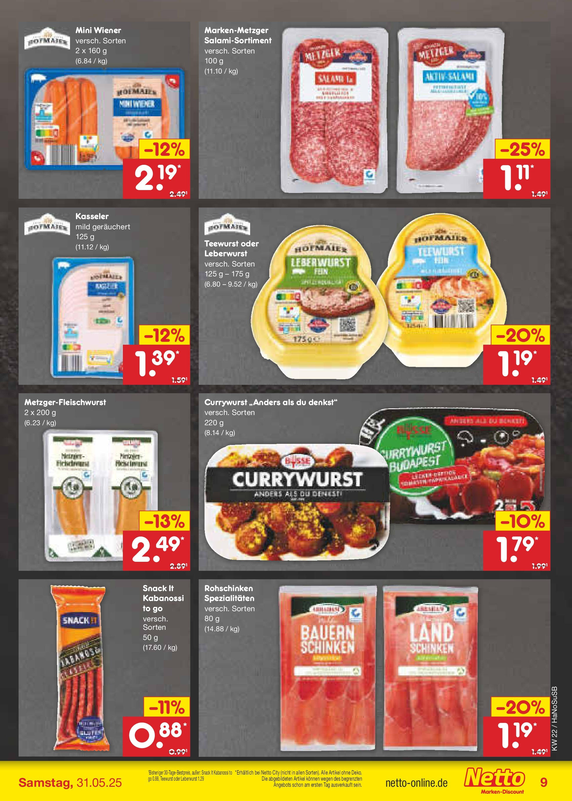 Netto Marken-Discount prospekt Schwerte-Geisecke (ab 26.05.2025) » Angebote | Seite: 11 | Produkte: Salami, Schinken