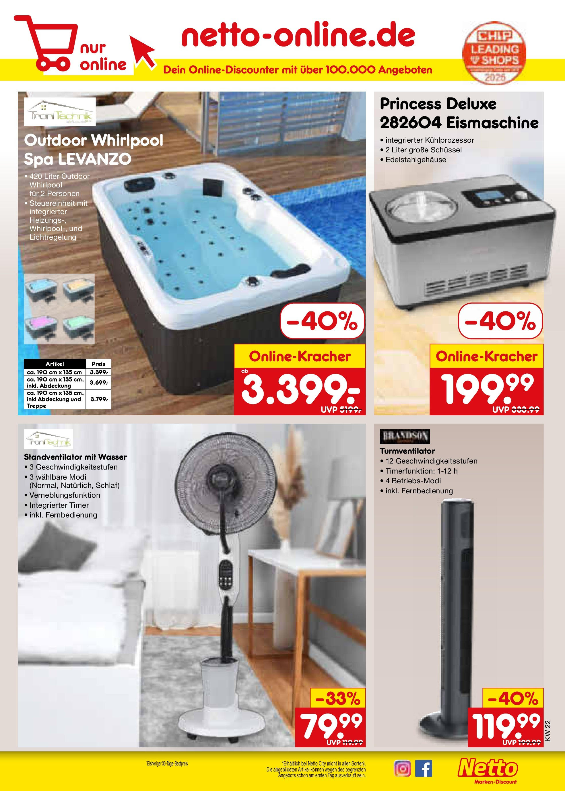 Netto Marken-Discount prospekt Berlin-Spandau (ab 26.05.2025) » Angebote | Seite: 37 | Produkte: Wasser, Turmventilator Netto Marken-Discount prospekt Berlin-Spandau (ab 26.05.2025) » Angebote | Seite: 37 | Produkte: Wasser, Turmventilator