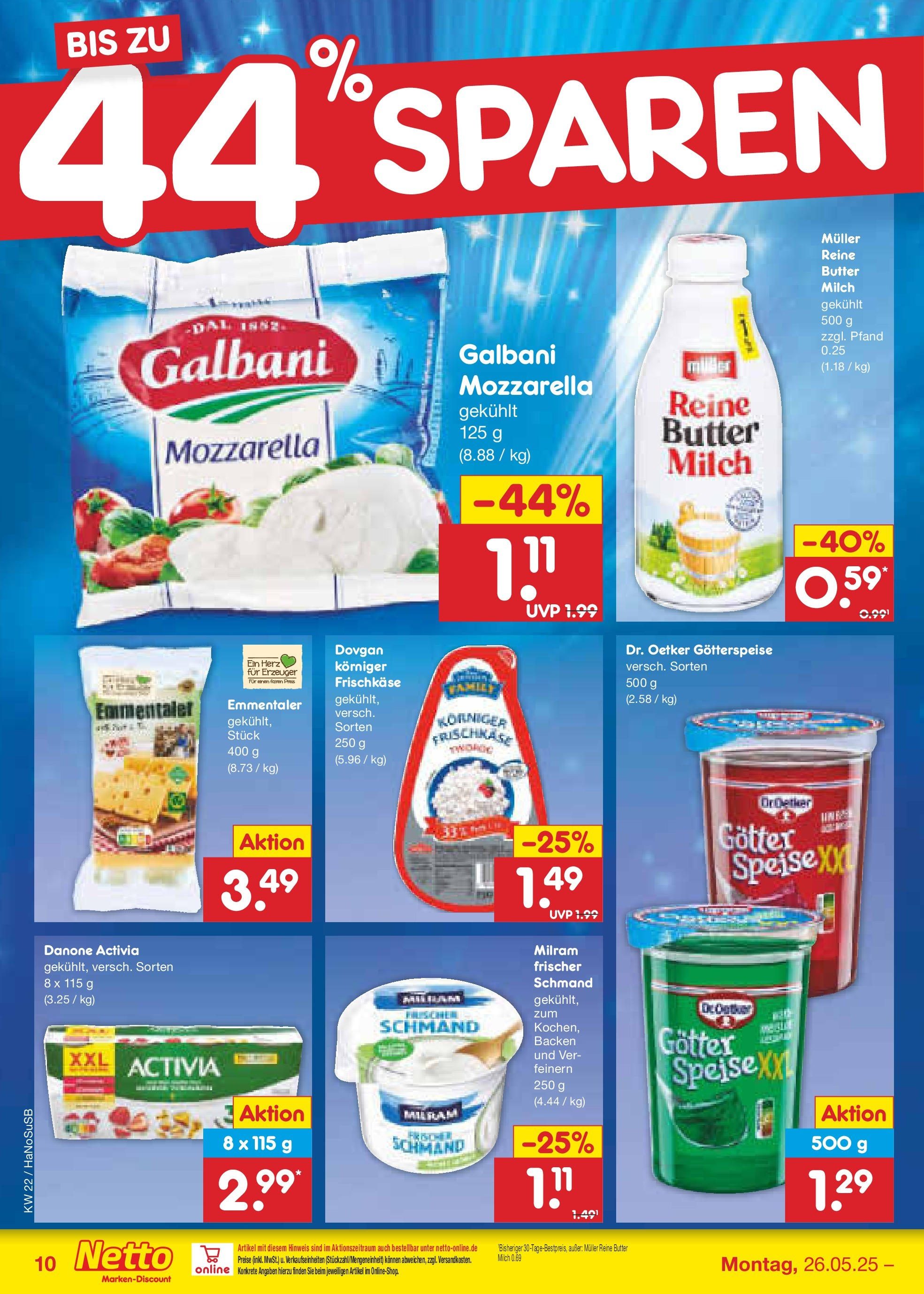 Netto Marken-Discount prospekt Schwerte-Geisecke (ab 26.05.2025) » Angebote | Seite: 14 | Produkte: Activia, Milch, Mozzarella, Milram