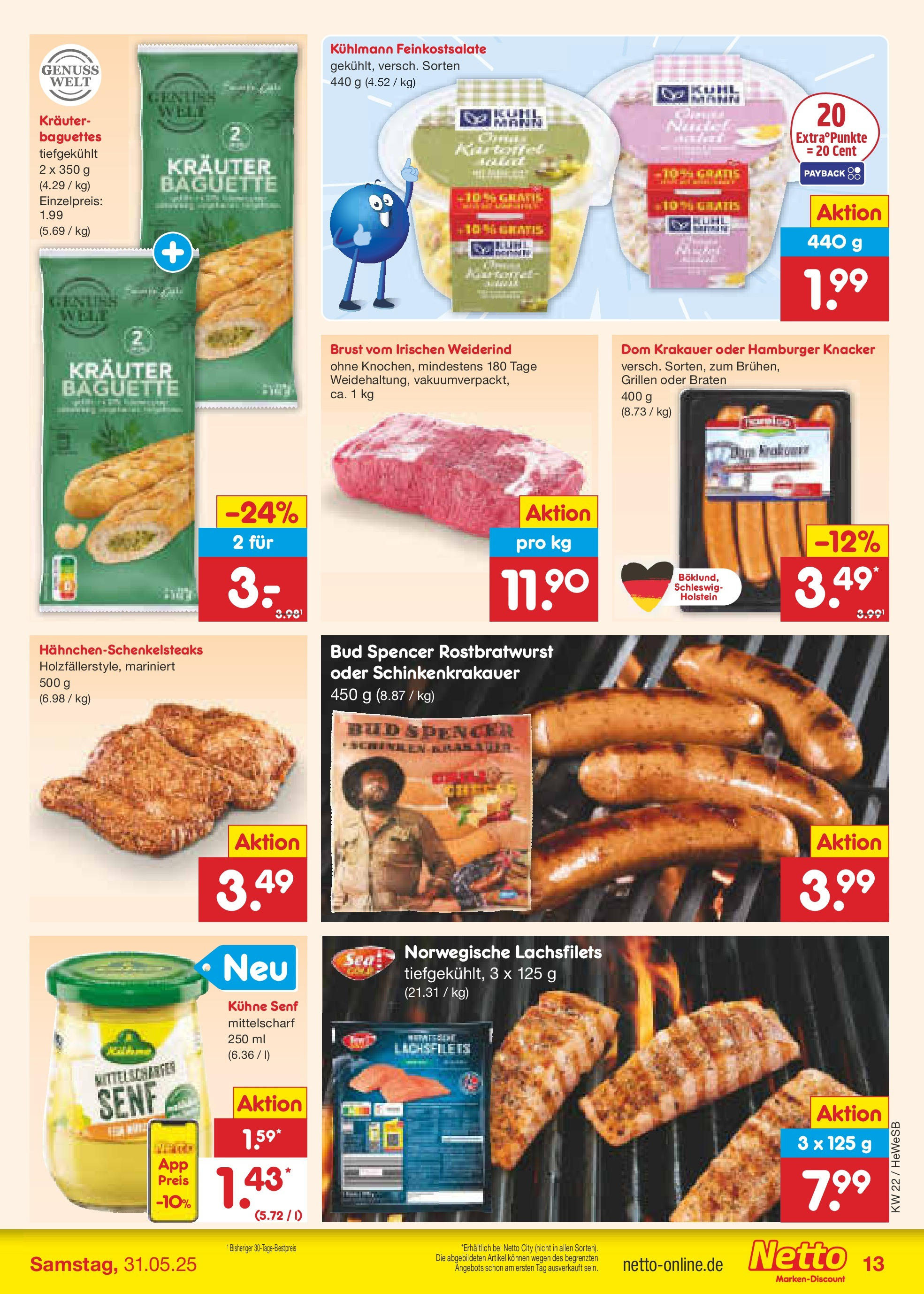 Netto Marken-Discount prospekt Brietlingen (ab 26.05.2025) » Angebote | Seite: 17 | Produkte: Baguette, Steak