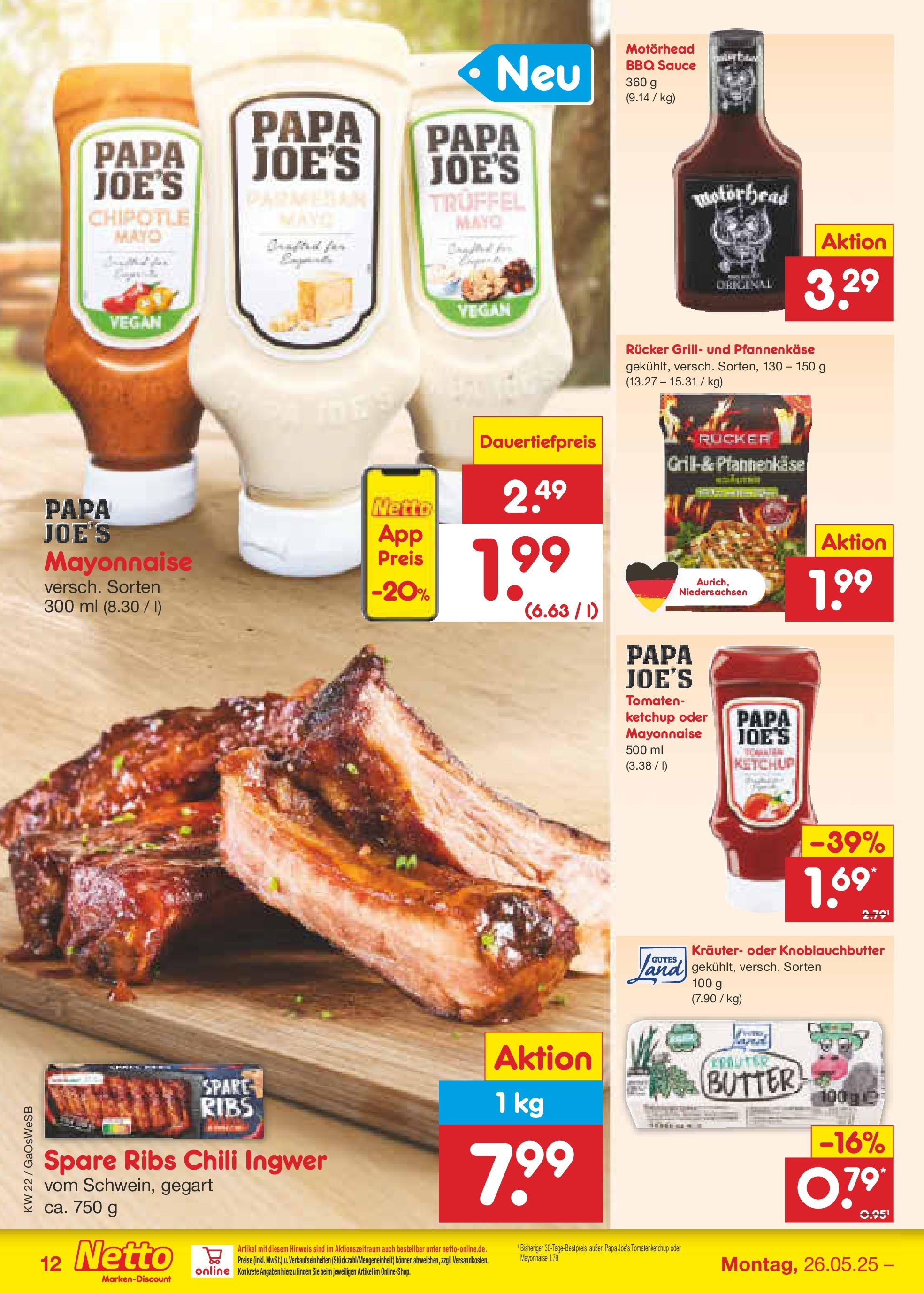 Netto Marken-Discount prospekt Moormerland	 (ab 26.05.2025) » Angebote | Seite: 16 | Produkte: Grill, Butter, Chili, Ketchup