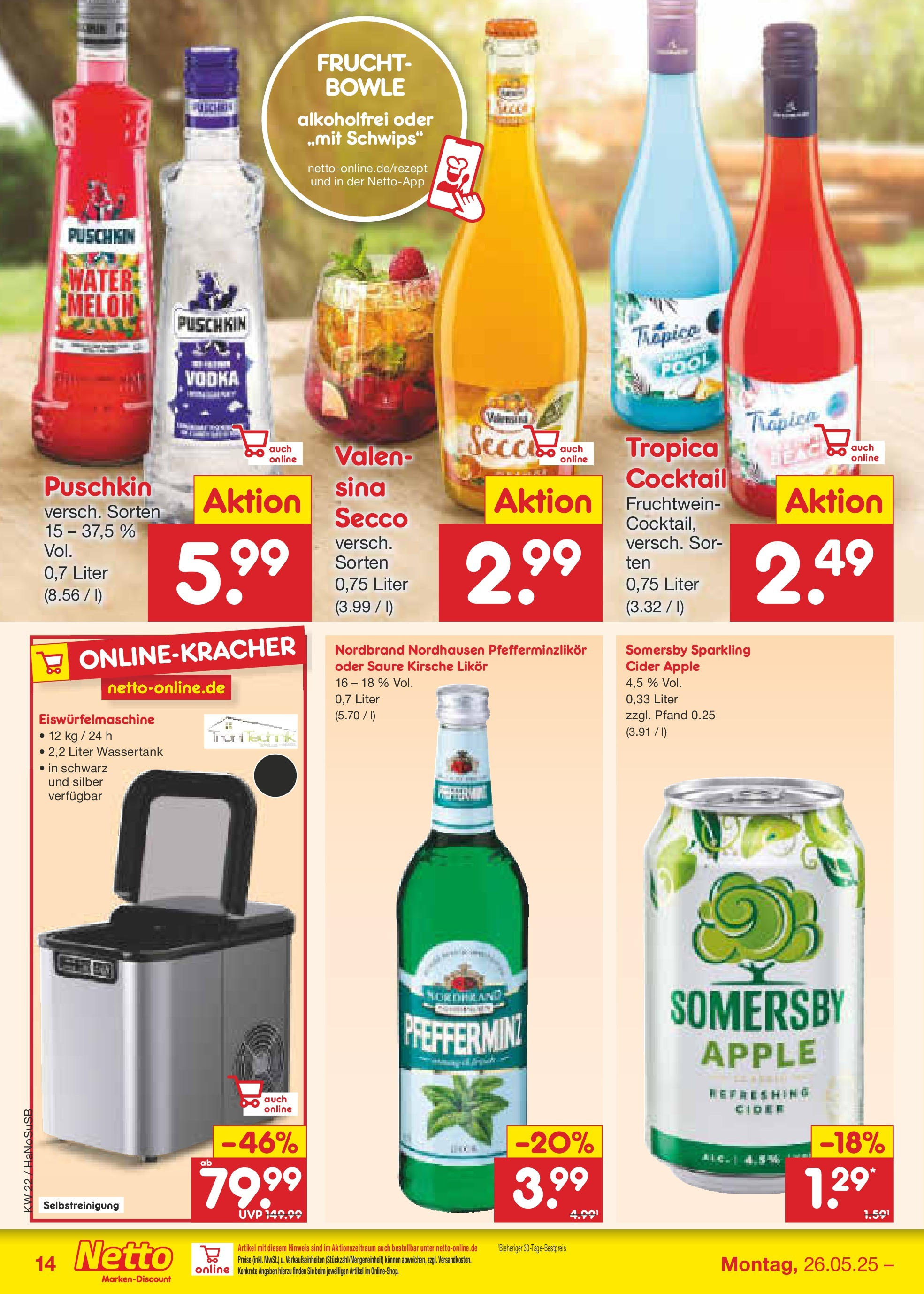 Netto Marken-Discount prospekt Schwerte-Geisecke (ab 26.05.2025) » Angebote | Seite: 18 | Produkte: Likör, Apple, Valensina, Vodka