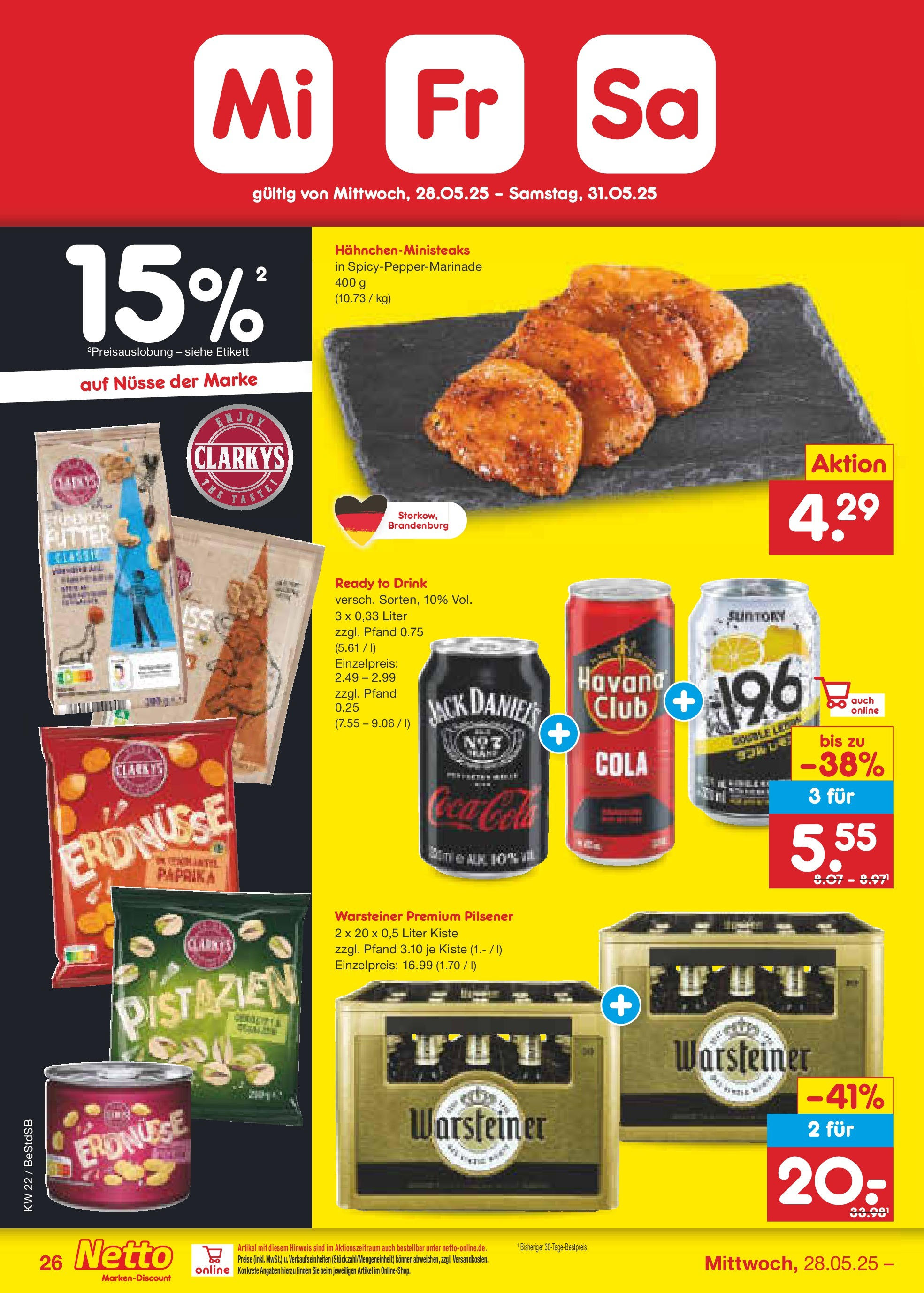 Netto Marken-Discount prospekt Berlin-Spandau (ab 26.05.2025) » Angebote | Seite: 44 | Produkte: Coca cola, Cola, Pistazien, Nüsse Netto Marken-Discount prospekt Berlin-Spandau (ab 26.05.2025) » Angebote | Seite: 44 | Produkte: Coca cola, Cola, Pistazien, Nüsse