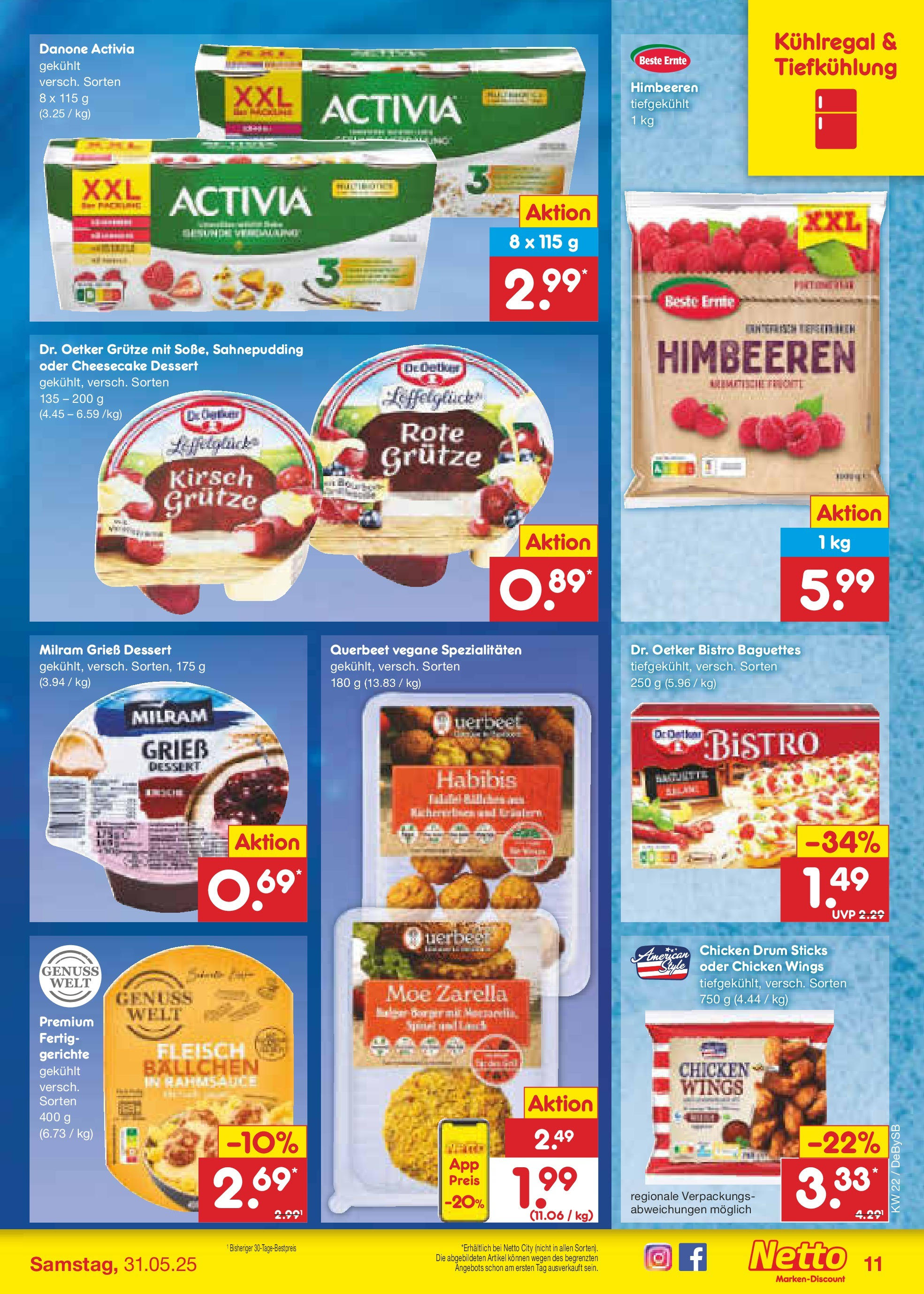 Netto Marken-Discount prospekt Thierhaupten (ab 26.05.2025) » Angebote | Seite: 15 | Produkte: Activia, Baguette, Milram, Fleisch