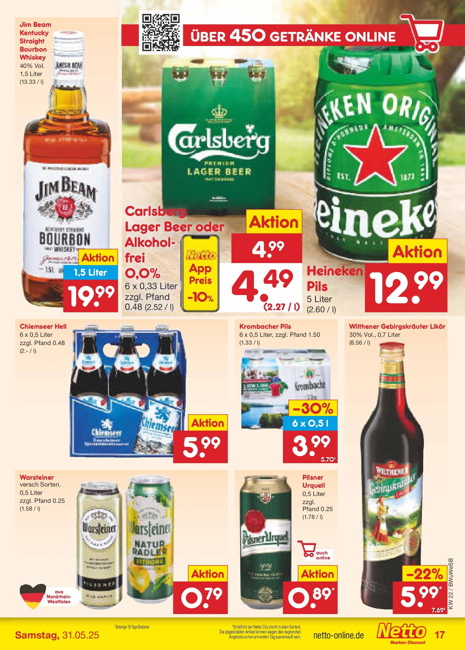 Netto Marken-Discount prospekt Stemwede-Dielingen (ab 26.05.2025) » Angebote | Seite: 21 | Produkte: Jim beam, Carlsberg, Radler, Pilsner urquell