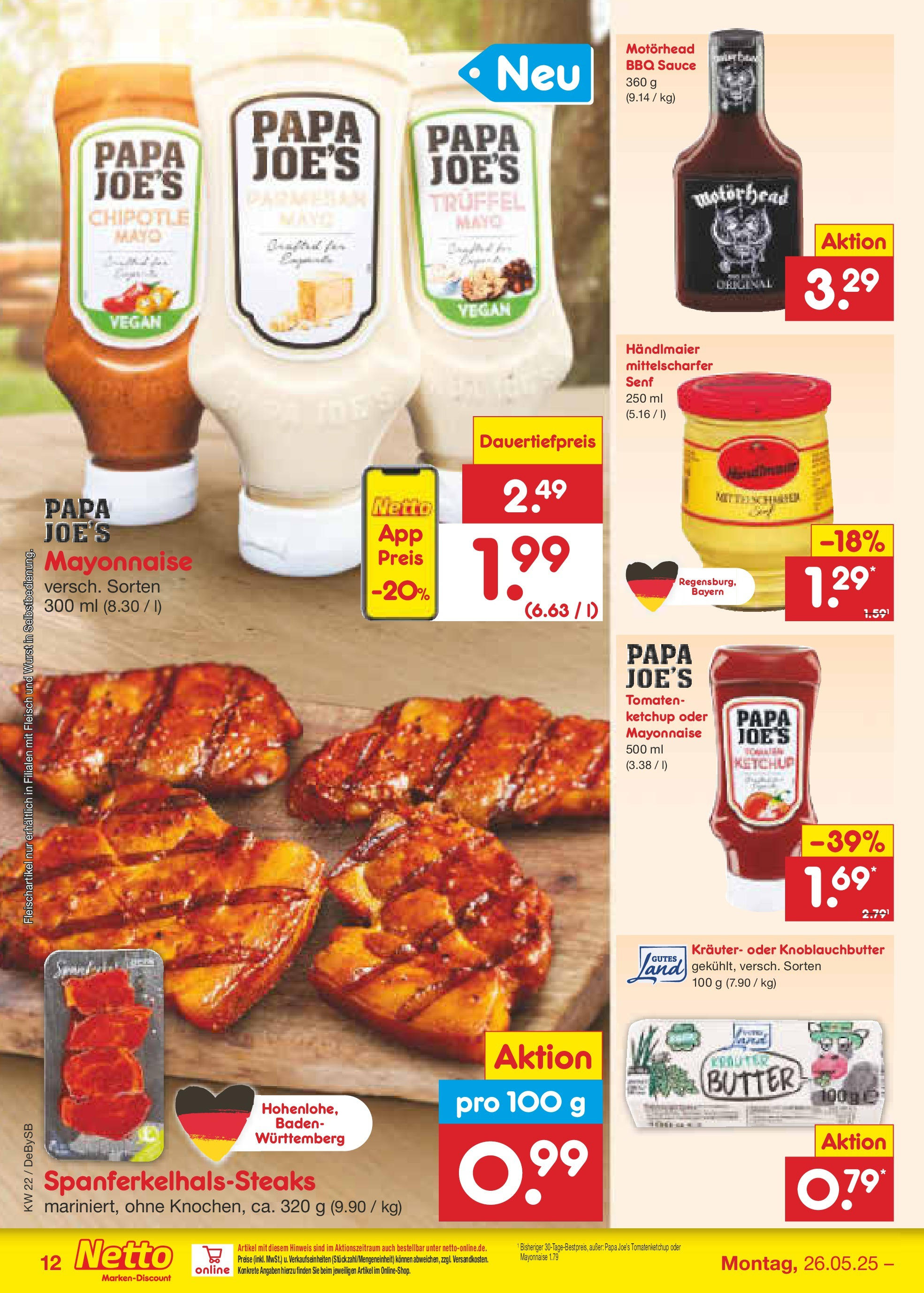 Netto Marken-Discount prospekt Thierhaupten (ab 26.05.2025) » Angebote | Seite: 16 | Produkte: Tomaten, Mayonnaise, Ketchup, Fleisch