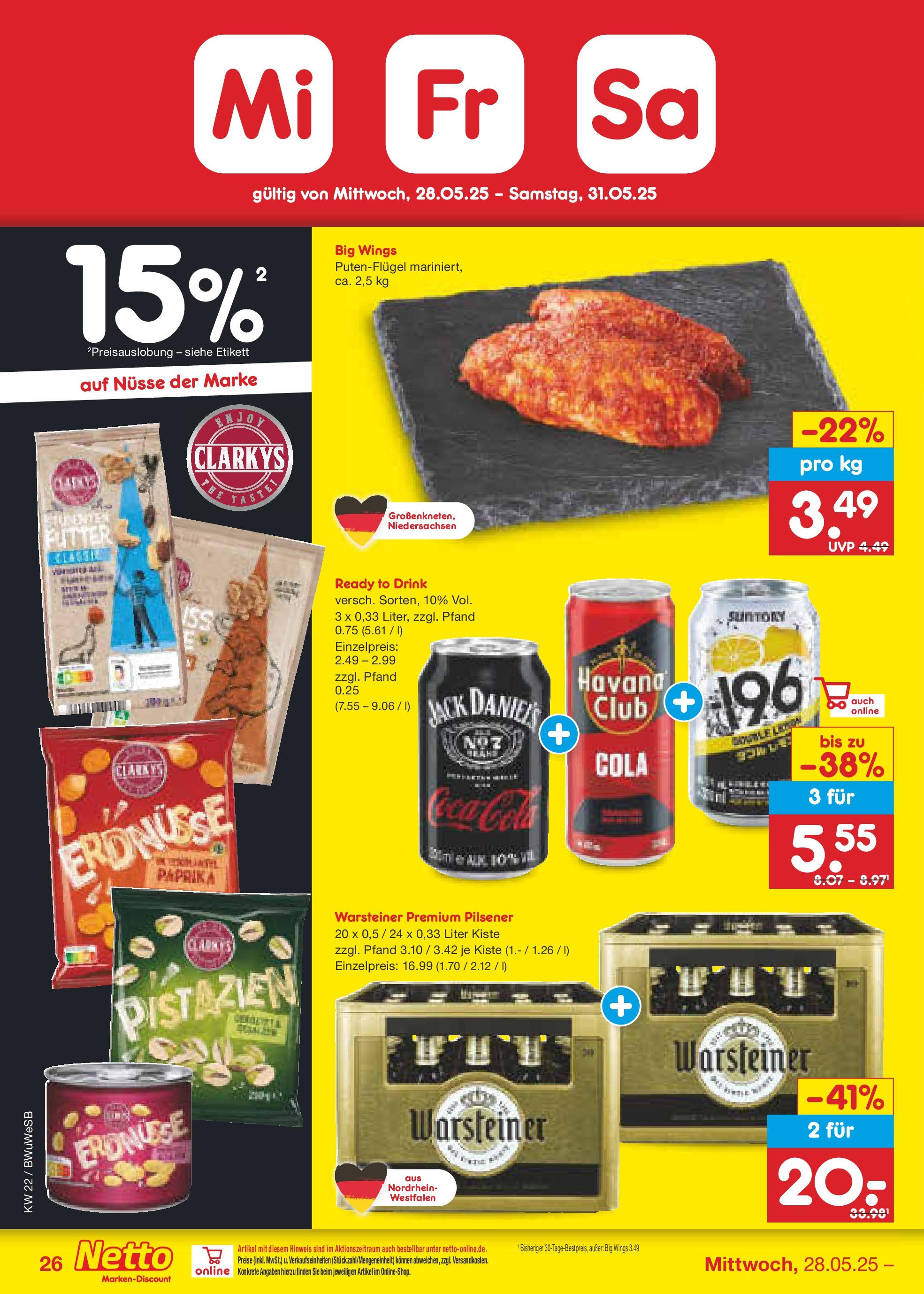 Netto Marken-Discount prospekt Stemwede-Dielingen (ab 26.05.2025) » Angebote | Seite: 44 | Produkte: Cola, Pistazien, Paprika, Nüsse