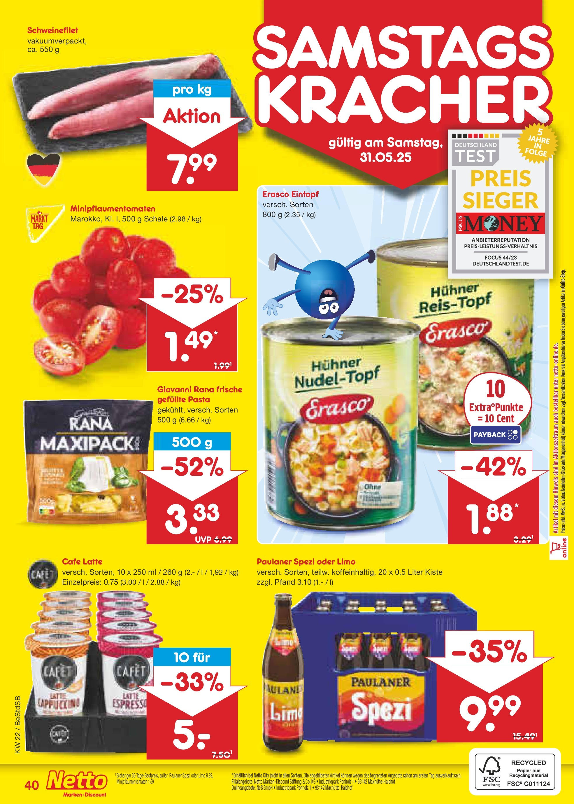 Netto Marken-Discount prospekt Berlin-Spandau (ab 26.05.2025) » Angebote | Seite: 62 | Produkte: Paulaner spezi, Schweinefilet, Pasta, Paulaner Netto Marken-Discount prospekt Berlin-Spandau (ab 26.05.2025) » Angebote | Seite: 62 | Produkte: Paulaner spezi, Schweinefilet, Pasta, Paulaner