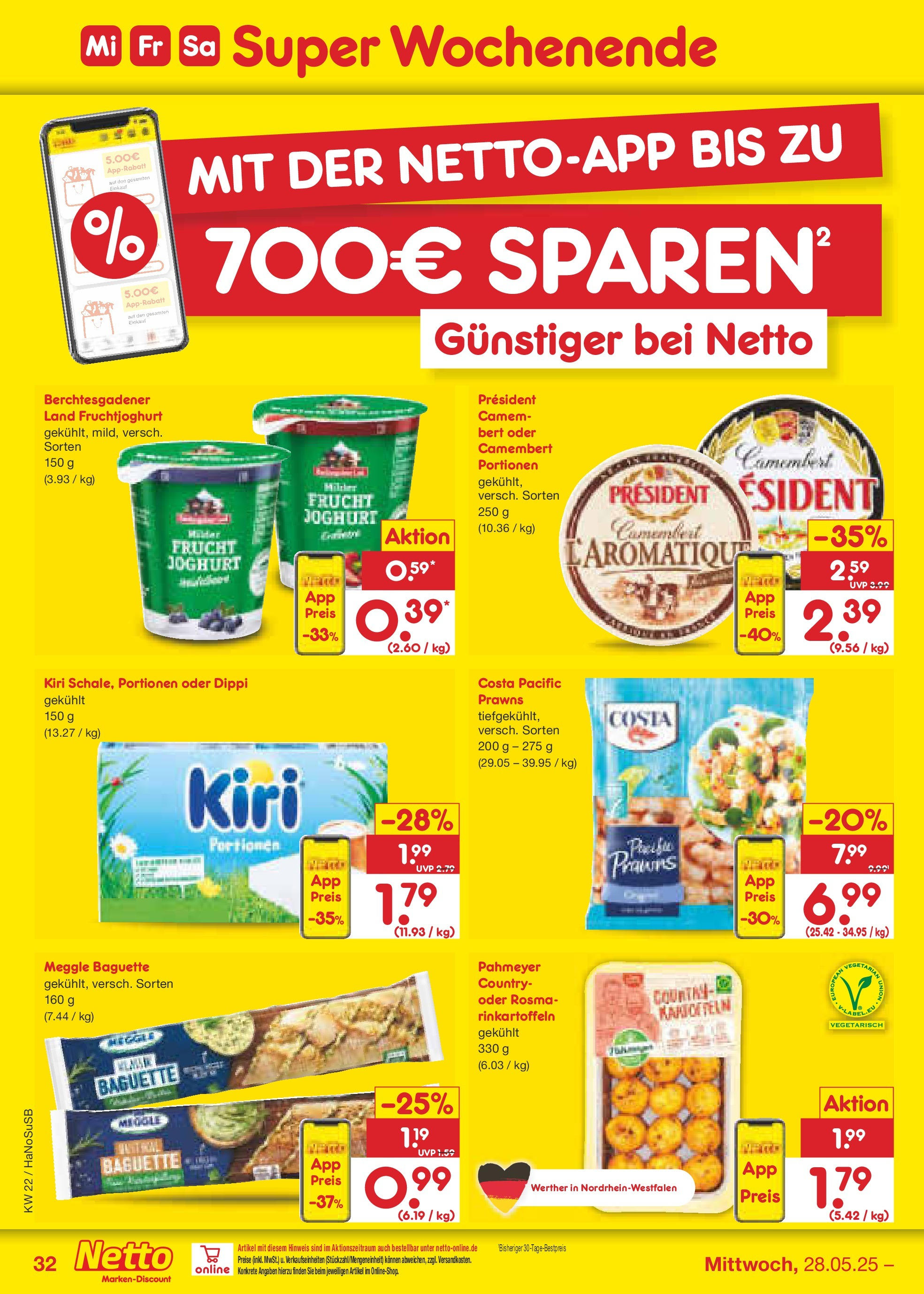 Netto Marken-Discount prospekt Schwerte-Geisecke (ab 26.05.2025) » Angebote | Seite: 52 | Produkte: Joghurt, Baguette, Fruchtjoghurt, Kartoffeln