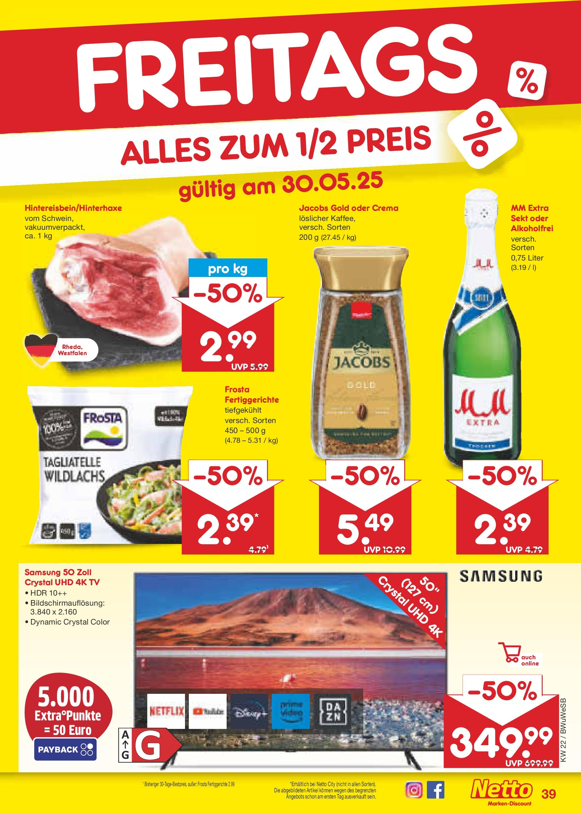 Netto Marken-Discount prospekt Stemwede-Dielingen (ab 26.05.2025) » Angebote | Seite: 61 | Produkte: Samsung, Frosta, Fertiggerichte, Video