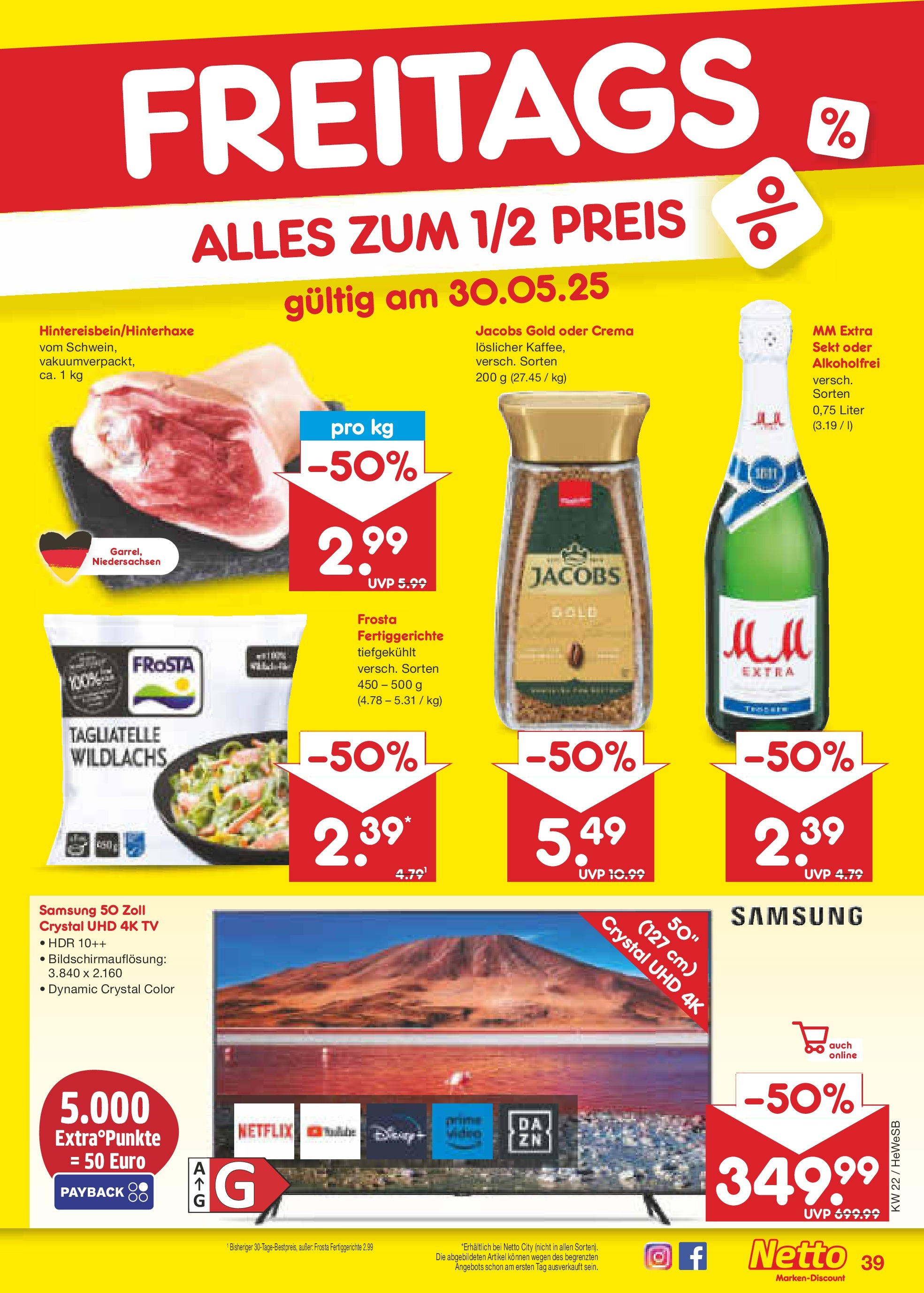 Netto Marken-Discount prospekt Brietlingen (ab 26.05.2025) » Angebote | Seite: 61 | Produkte: Sekt, Frosta, Fertiggerichte, Video