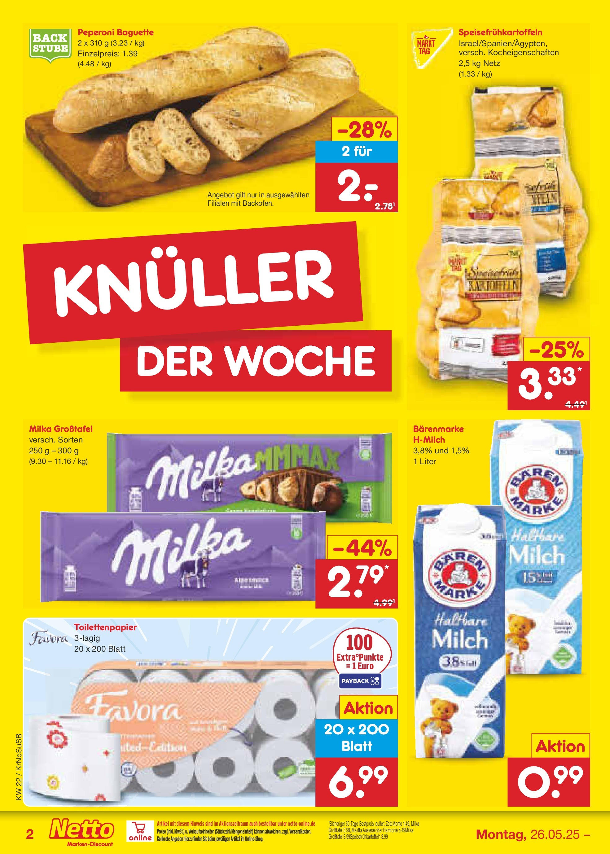 Netto Marken-Discount prospekt Jüchen (ab 26.05.2025) » Angebote | Seite: 2 | Produkte: Melitta, Milch, Milka, Toilettenpapier