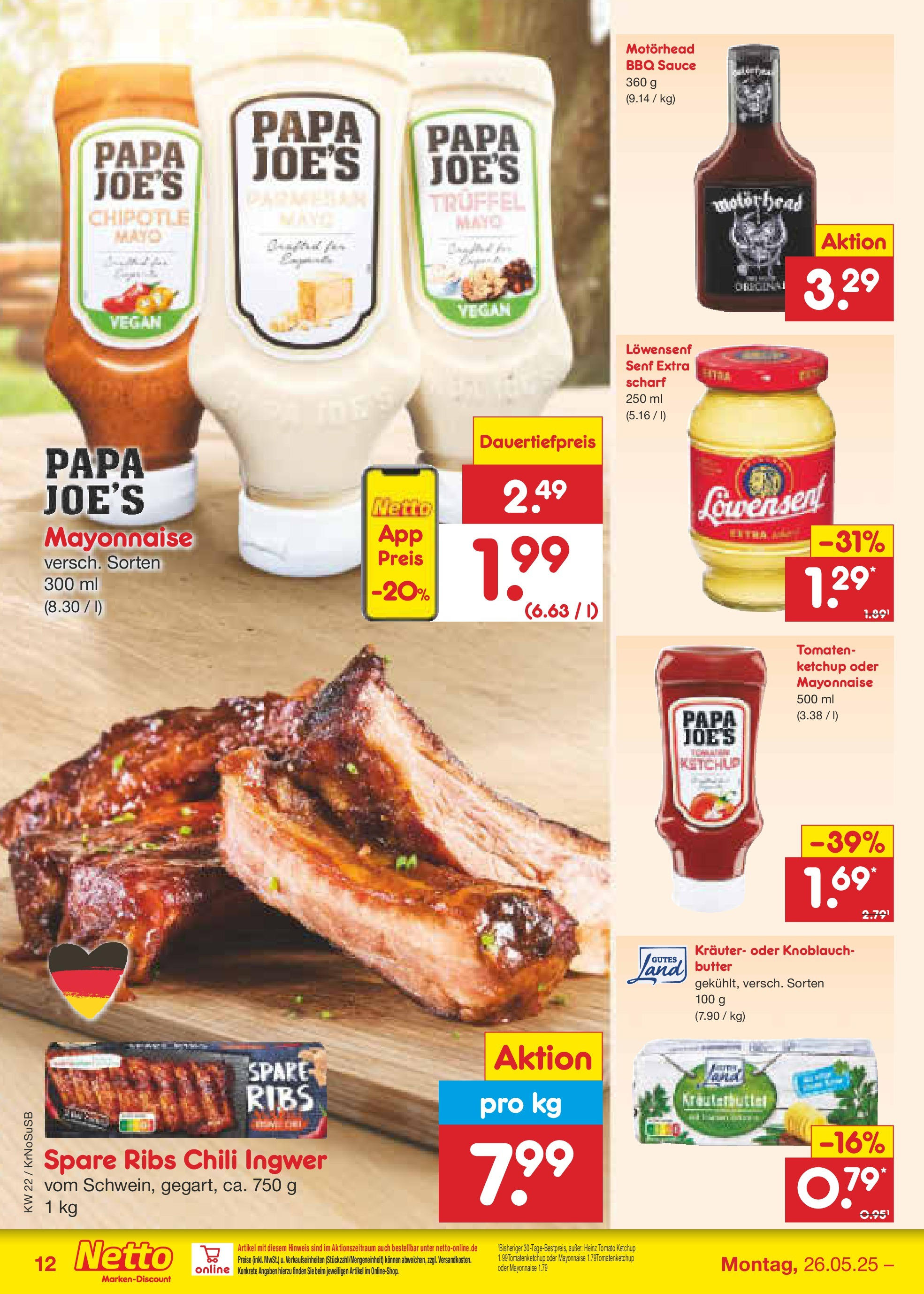 Netto Marken-Discount prospekt Jüchen (ab 26.05.2025) » Angebote | Seite: 16 | Produkte: Butter, Kräuterbutter, Knoblauch, Chili