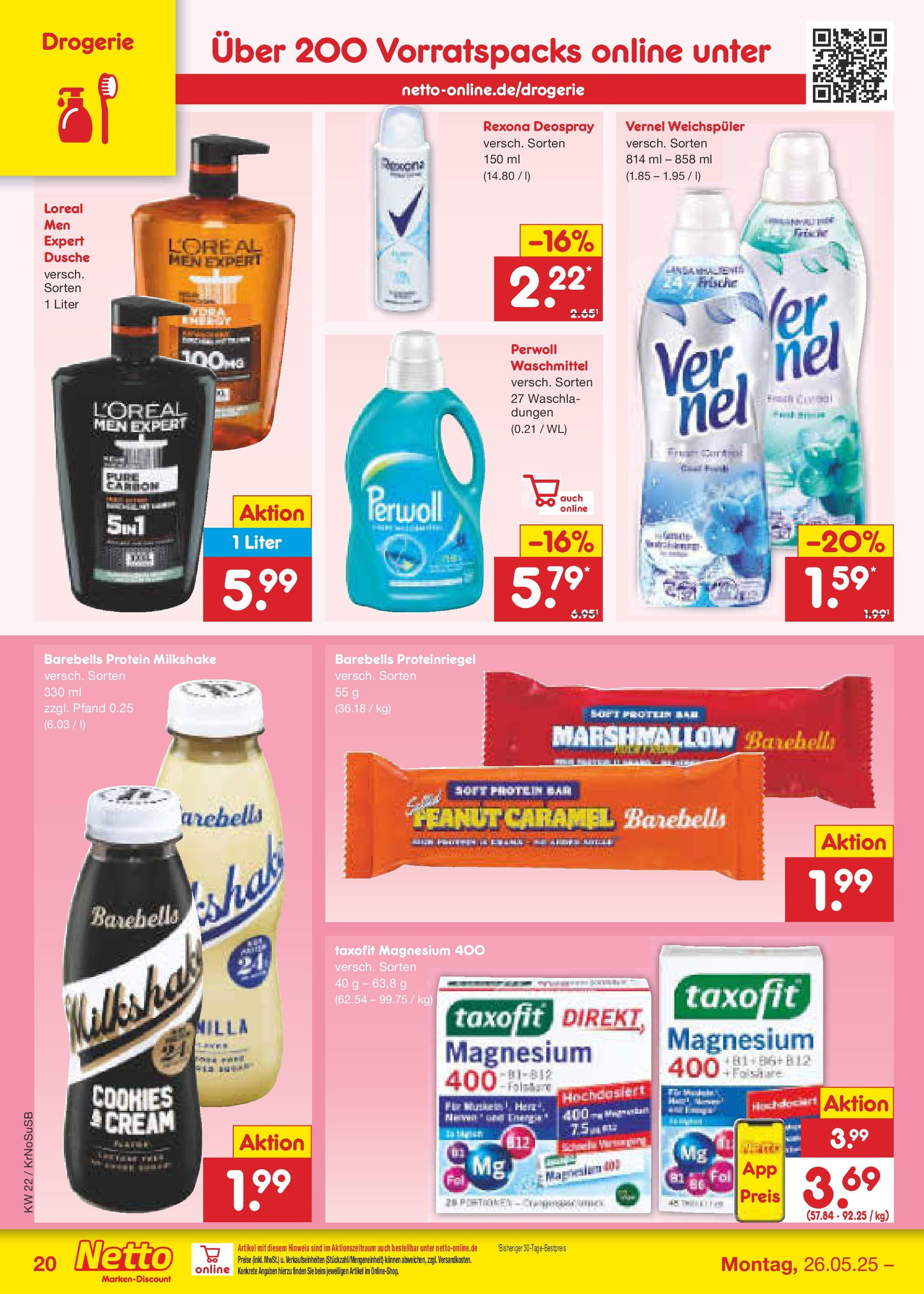Netto Marken-Discount prospekt Jüchen (ab 26.05.2025) » Angebote | Seite: 32 | Produkte: Perwoll, Waschmittel, Shower Gel, Vernel