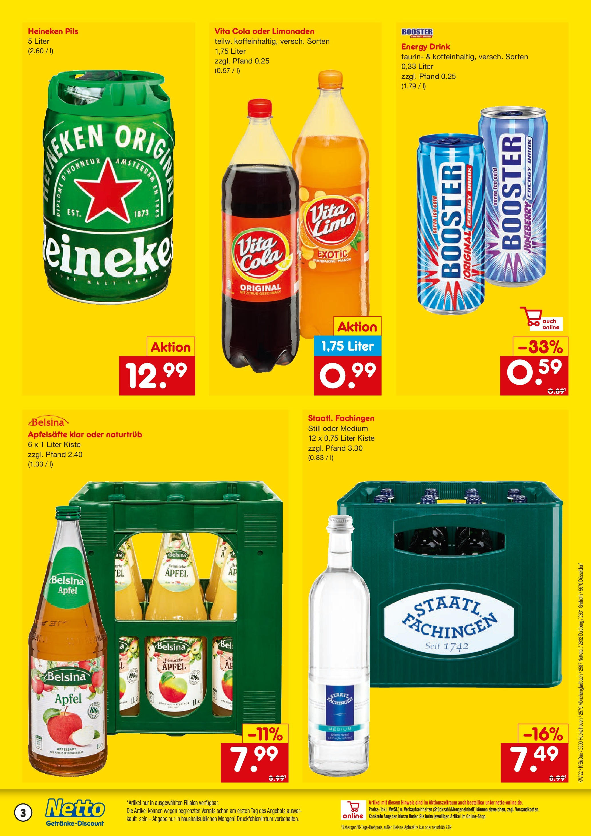 Netto Marken-Discount prospekt Mönchengladbach	 (ab 26.05.2025) » Angebote | Seite: 3 | Produkte: Pils, Äpfel, Heineken, Mango