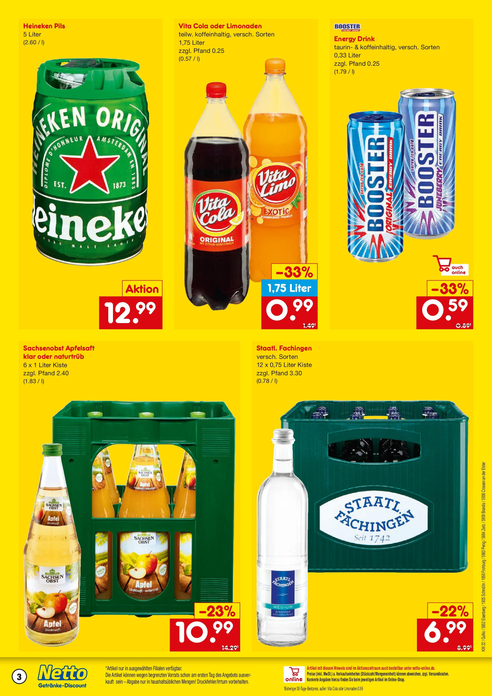 Netto Marken-Discount prospekt Zeitz	 (ab 26.05.2025) » Angebote | Seite: 3 | Produkte: Cola, Staatl fachingen, Äpfel, Apfelsaft