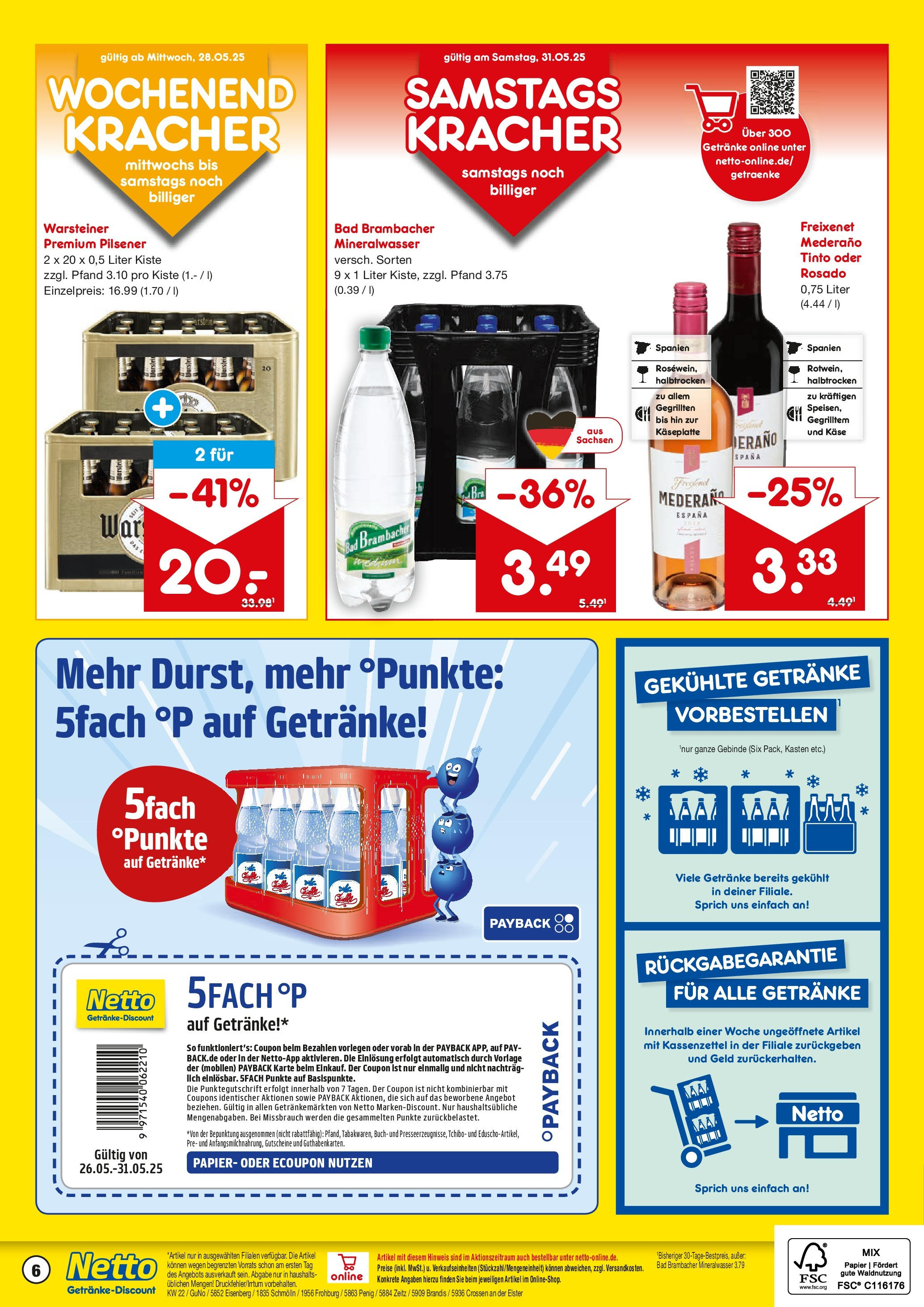 Netto Marken-Discount prospekt Zeitz	 (ab 26.05.2025) » Angebote | Seite: 6 | Produkte: Käse, Bad, Freixenet mederano, Warsteiner