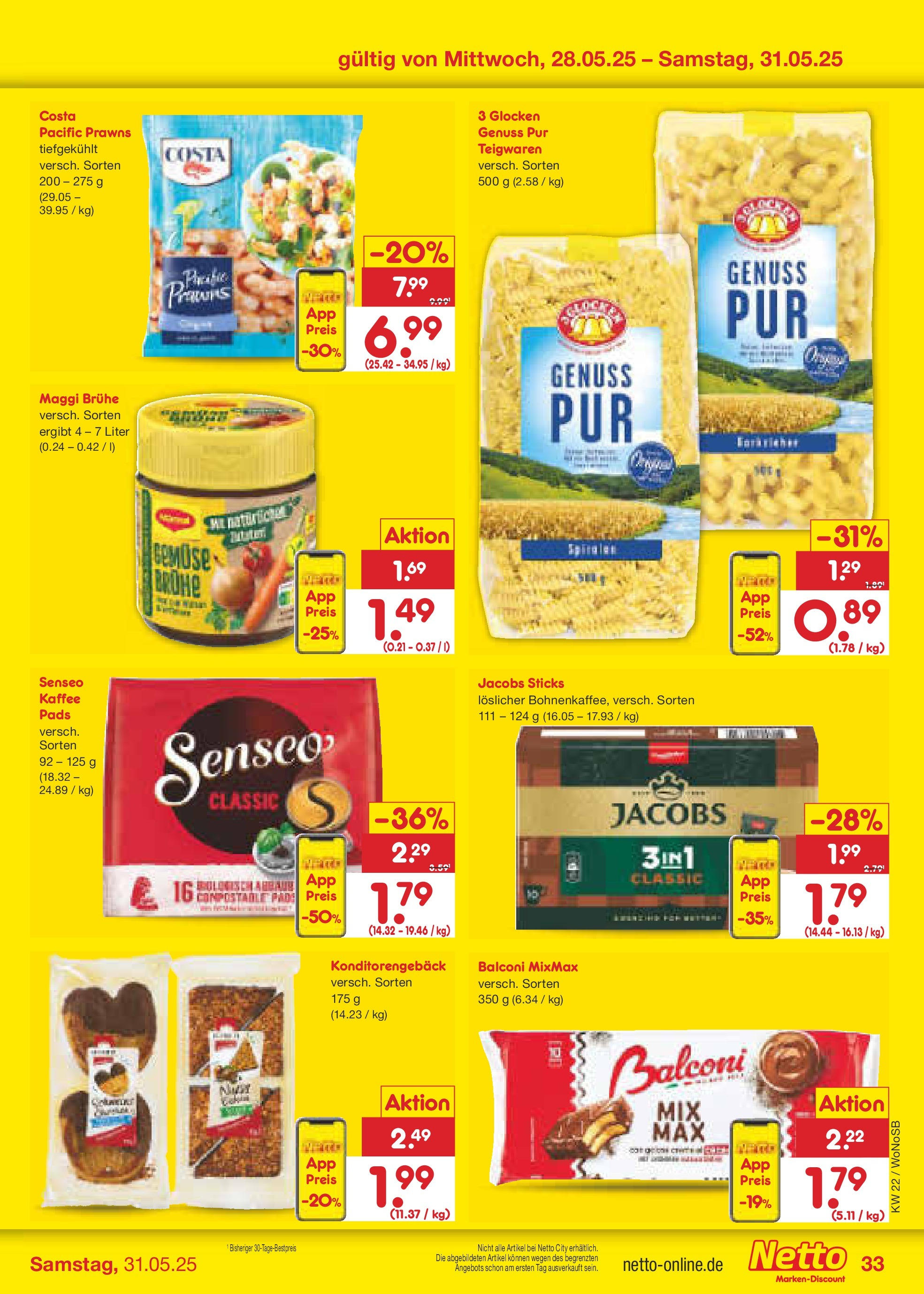 Netto Marken-Discount prospekt Lahnau (ab 26.05.2025) » Angebote | Seite: 53 | Produkte: Senseo, Maggi, Kaffee, Gemüse