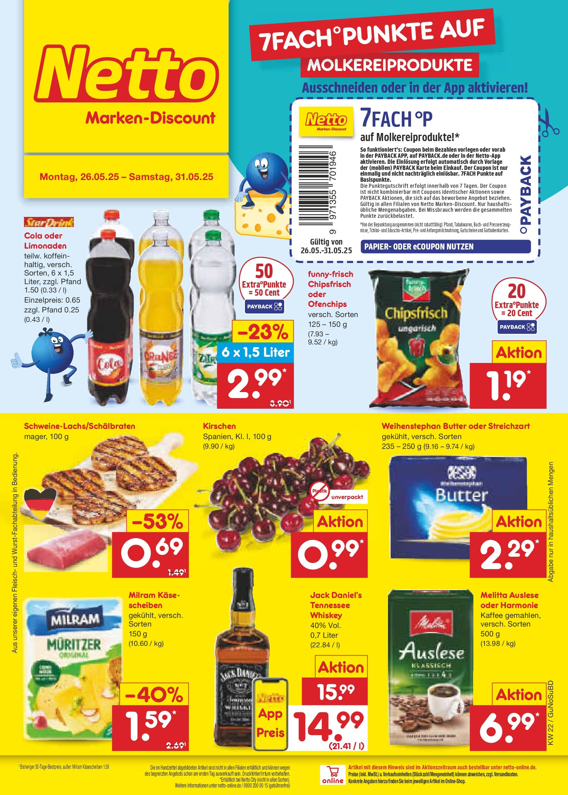 Netto Marken-Discount prospekt Glauchau (ab 26.05.2025) » Angebote | Seite: 1 | Produkte: Melitta, Milram, Chips, Whiskey Netto Marken-Discount prospekt Glauchau (ab 26.05.2025) » Angebote | Seite: 1 | Produkte: Melitta, Milram, Chips, Whiskey