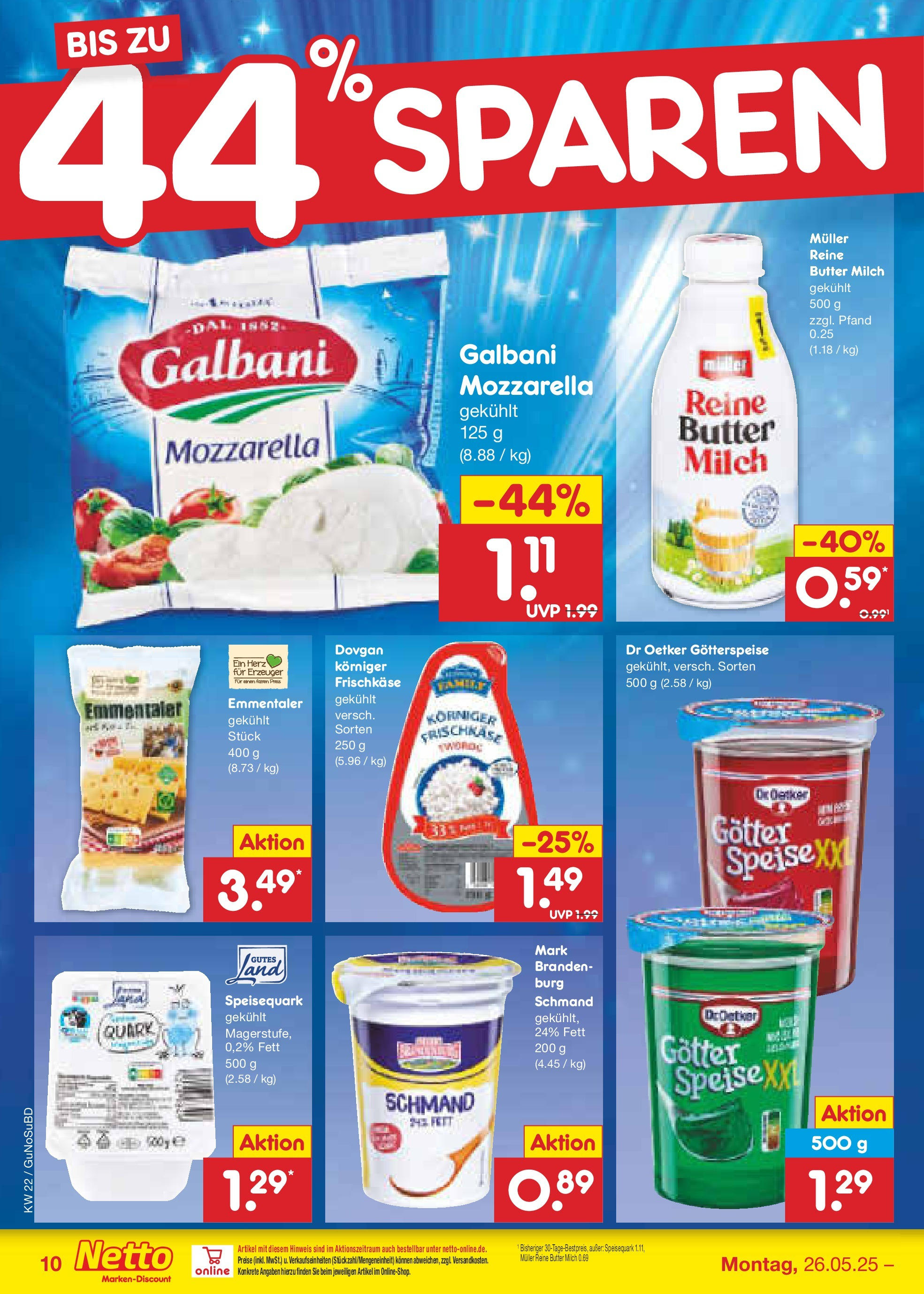 Netto Marken-Discount prospekt Glauchau (ab 26.05.2025) » Angebote | Seite: 14 | Produkte: Quark, Mozzarella, Speisequark, Frischkase Netto Marken-Discount prospekt Glauchau (ab 26.05.2025) » Angebote | Seite: 14 | Produkte: Quark, Mozzarella, Speisequark, Frischkase