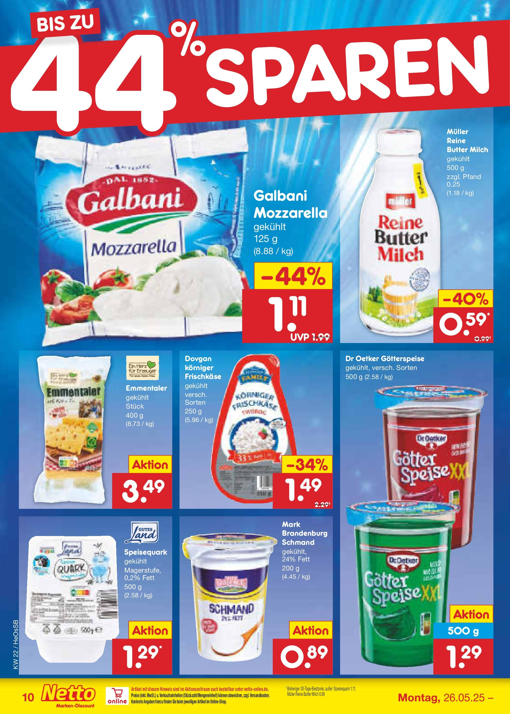 Netto Marken-Discount prospekt Kröpelin (ab 26.05.2025) » Angebote | Seite: 14 | Produkte: Quark, Milch, Mozzarella, Speisequark