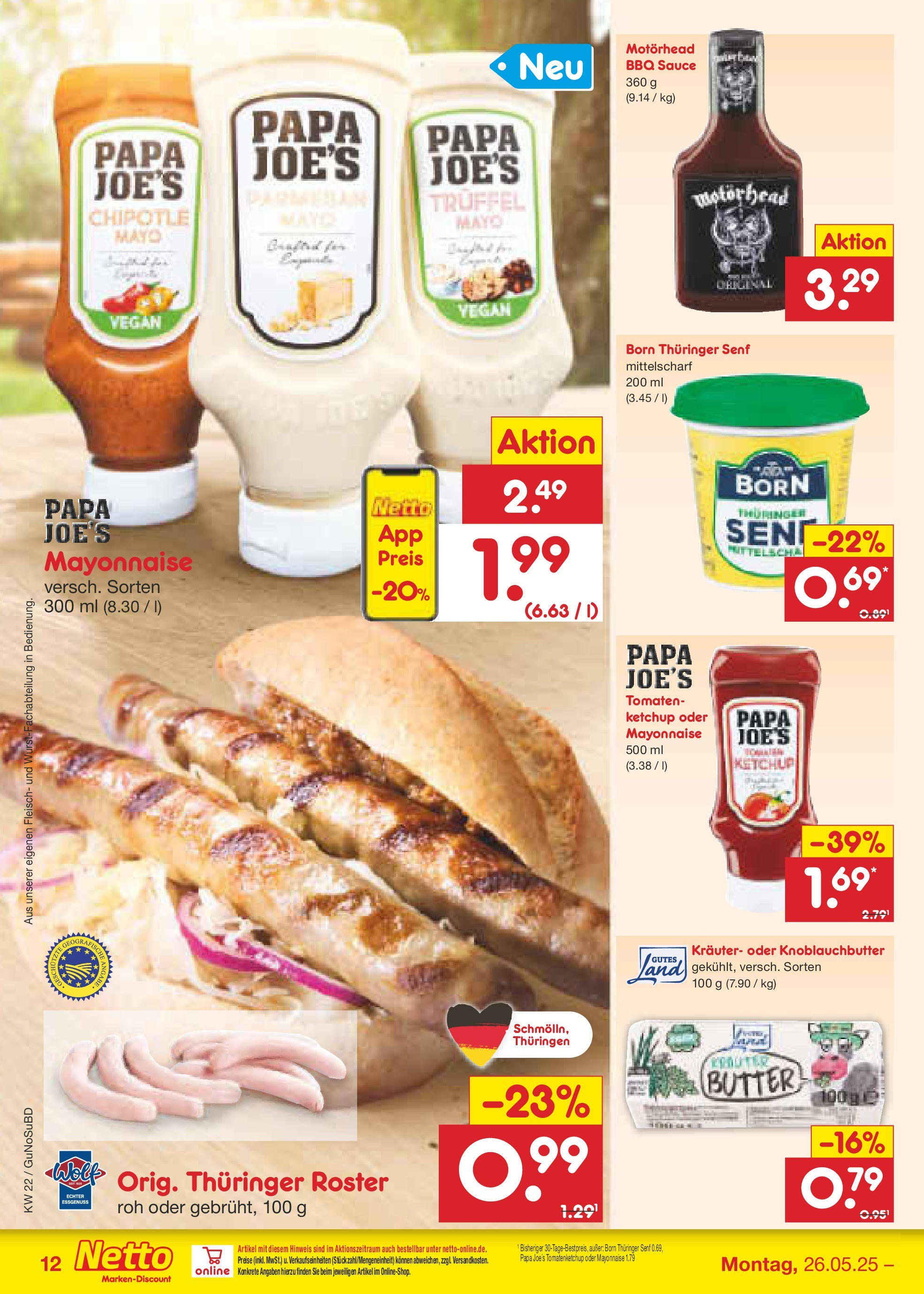 Netto Marken-Discount prospekt Glauchau (ab 26.05.2025) » Angebote | Seite: 16 | Produkte: Butter, Tomaten, Mayonnaise, Fleisch Netto Marken-Discount prospekt Glauchau (ab 26.05.2025) » Angebote | Seite: 16 | Produkte: Butter, Tomaten, Mayonnaise, Fleisch