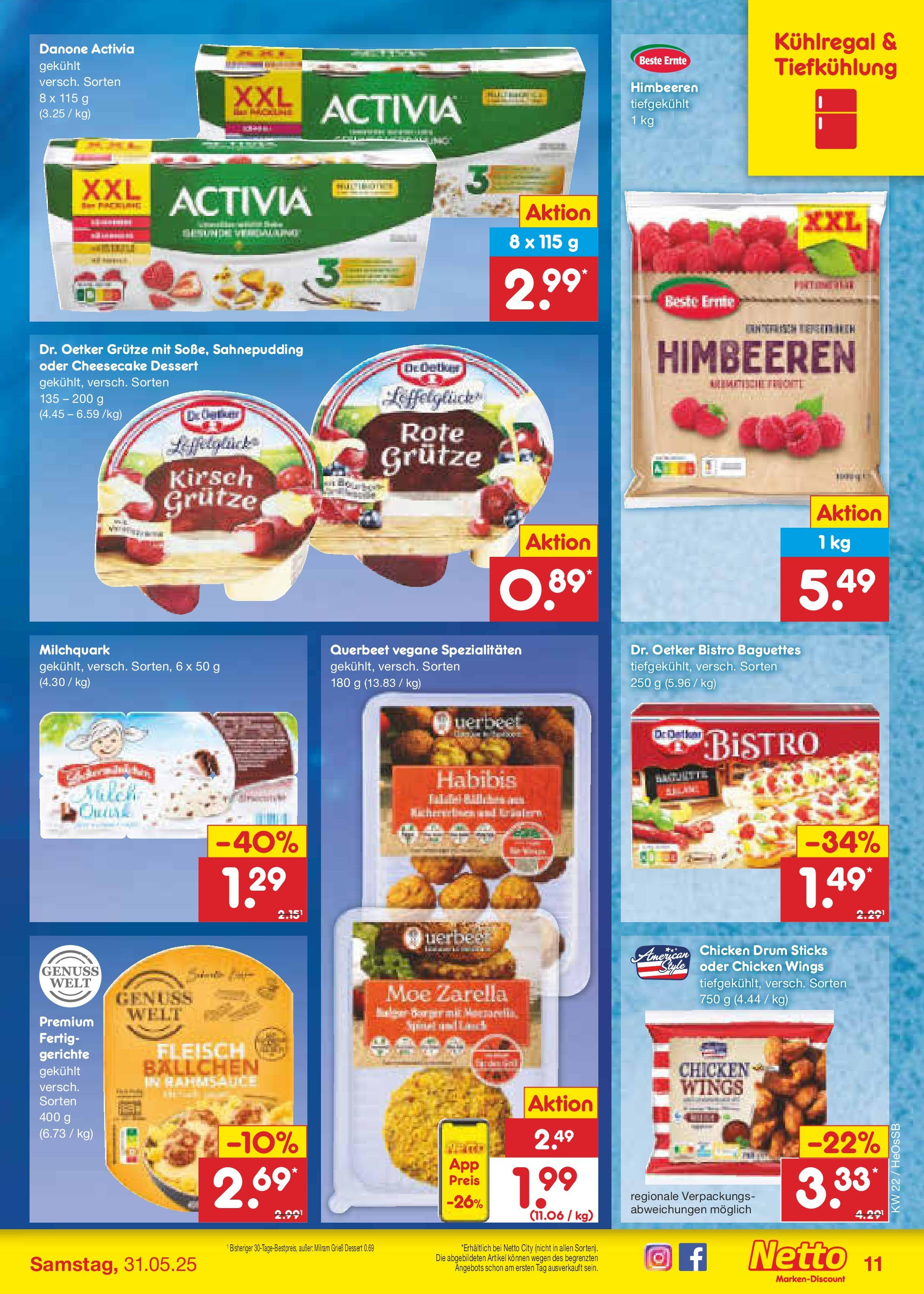 Netto Marken-Discount prospekt Kröpelin (ab 26.05.2025) » Angebote | Seite: 15 | Produkte: Himbeeren, Quark, Milram, Fleisch