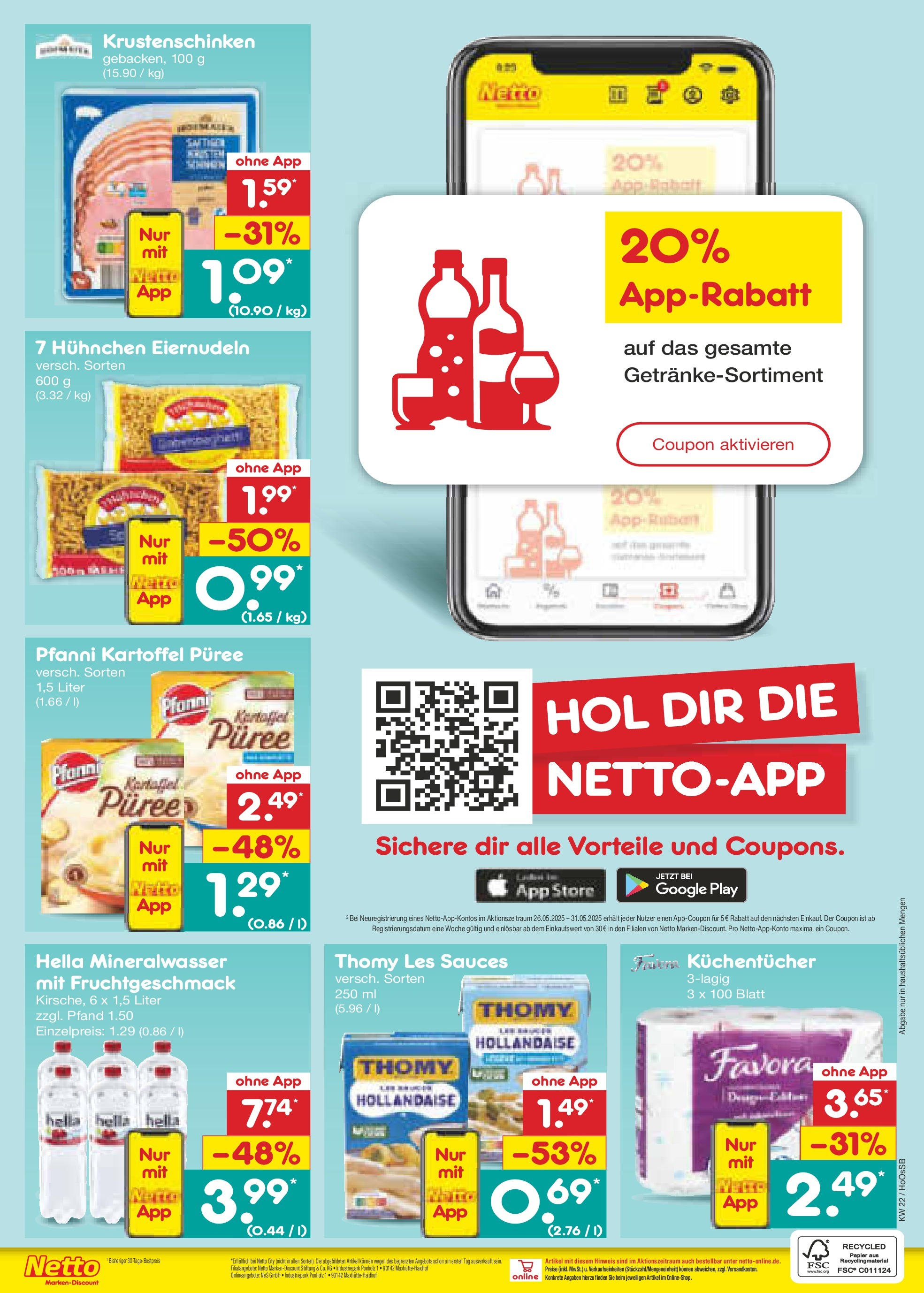 Netto Marken-Discount prospekt Braunschweig-Lamme (ab 26.05.2025) » Angebote | Seite: 2 | Produkte: Thomy les sauces, Mineralwasser, Hella