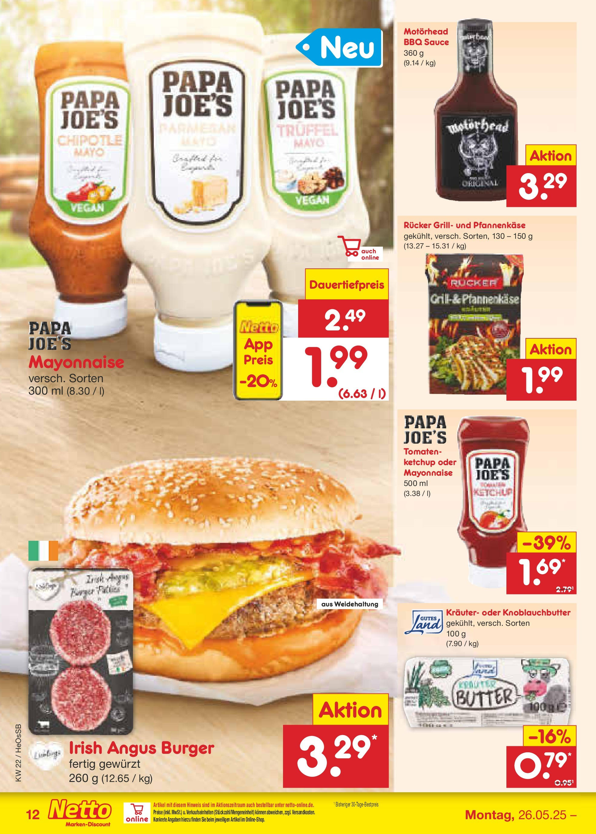 Netto Marken-Discount prospekt Kröpelin (ab 26.05.2025) » Angebote | Seite: 16 | Produkte: Butter, Burger, Mayonnaise, Ketchup