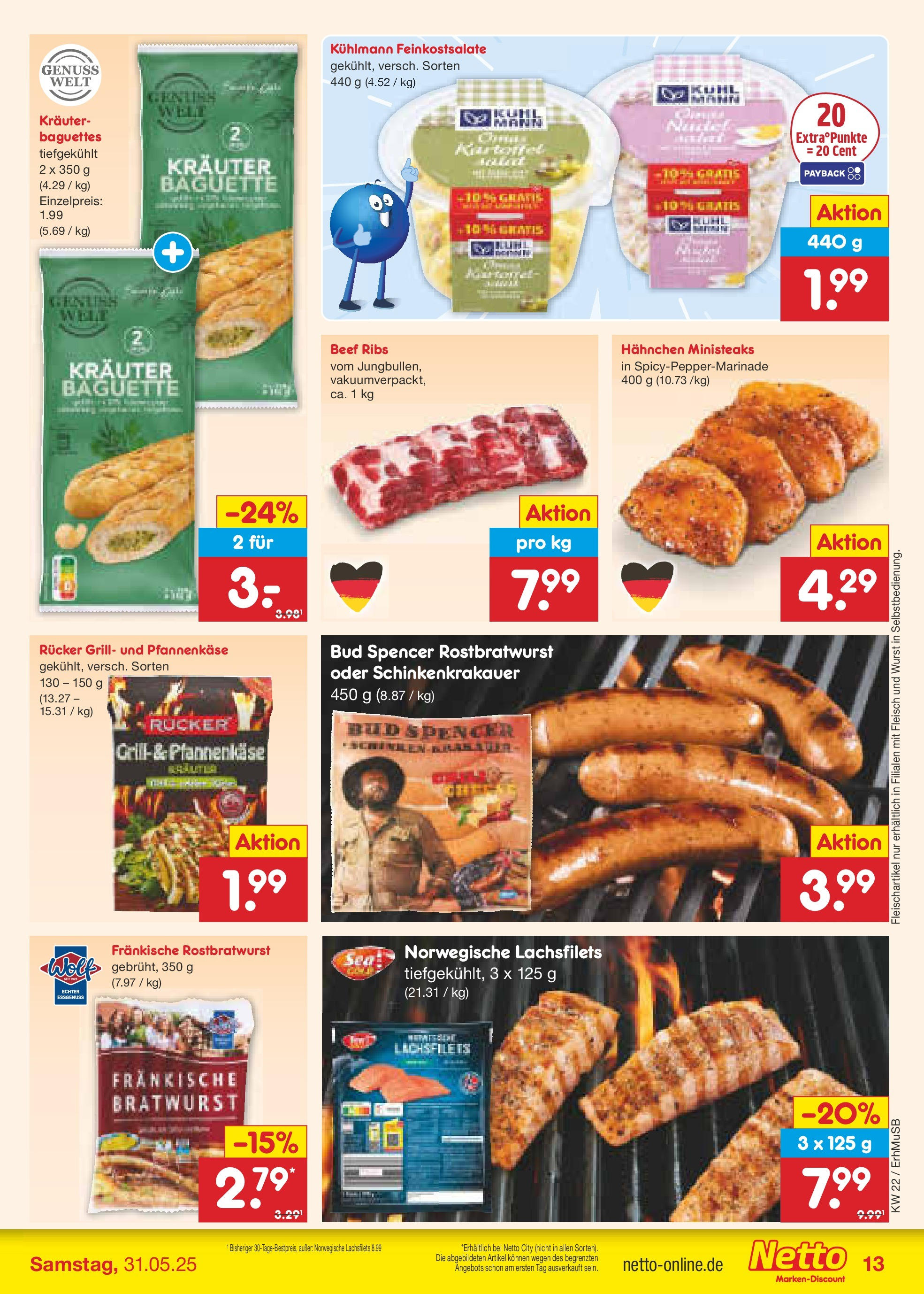 Netto Marken-Discount prospekt München	 (ab 26.05.2025) » Angebote | Seite: 17 | Produkte: Hahnchen, Bratwurst, Baguette, Wurst