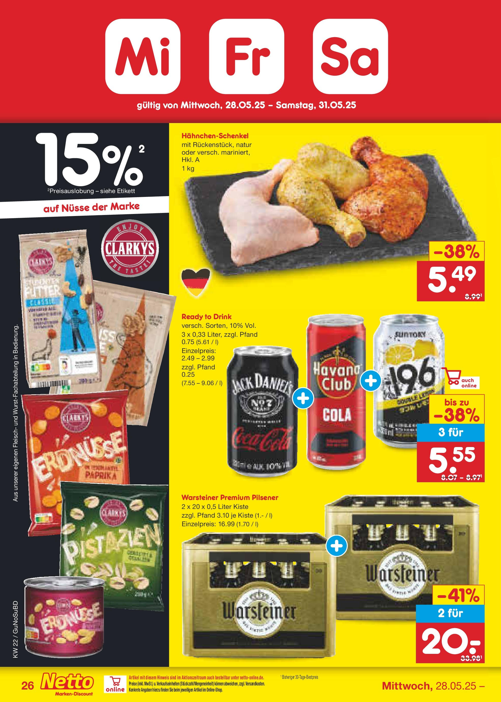 Netto Marken-Discount prospekt Glauchau (ab 26.05.2025) » Angebote | Seite: 44 | Produkte: Coca cola, Jack Daniel's, Paprika, Nüsse Netto Marken-Discount prospekt Glauchau (ab 26.05.2025) » Angebote | Seite: 44 | Produkte: Coca cola, Jack Daniel's, Paprika, Nüsse