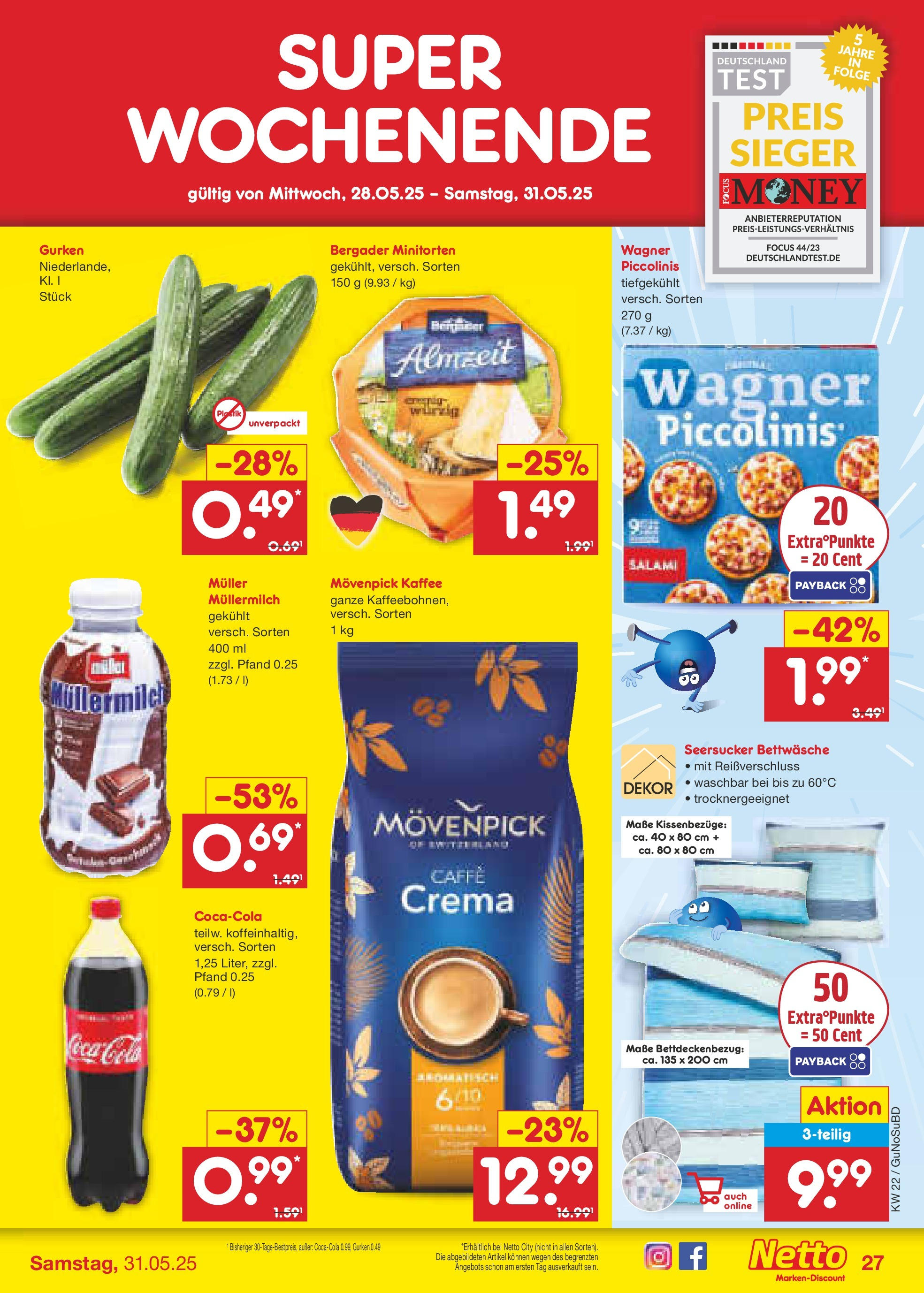 Netto Marken-Discount prospekt Glauchau (ab 26.05.2025) » Angebote | Seite: 45 | Produkte: Movenpick kaffee, Piccolinis, Salami, Muller mullermilch Netto Marken-Discount prospekt Glauchau (ab 26.05.2025) » Angebote | Seite: 45 | Produkte: Movenpick kaffee, Piccolinis, Salami, Muller mullermilch