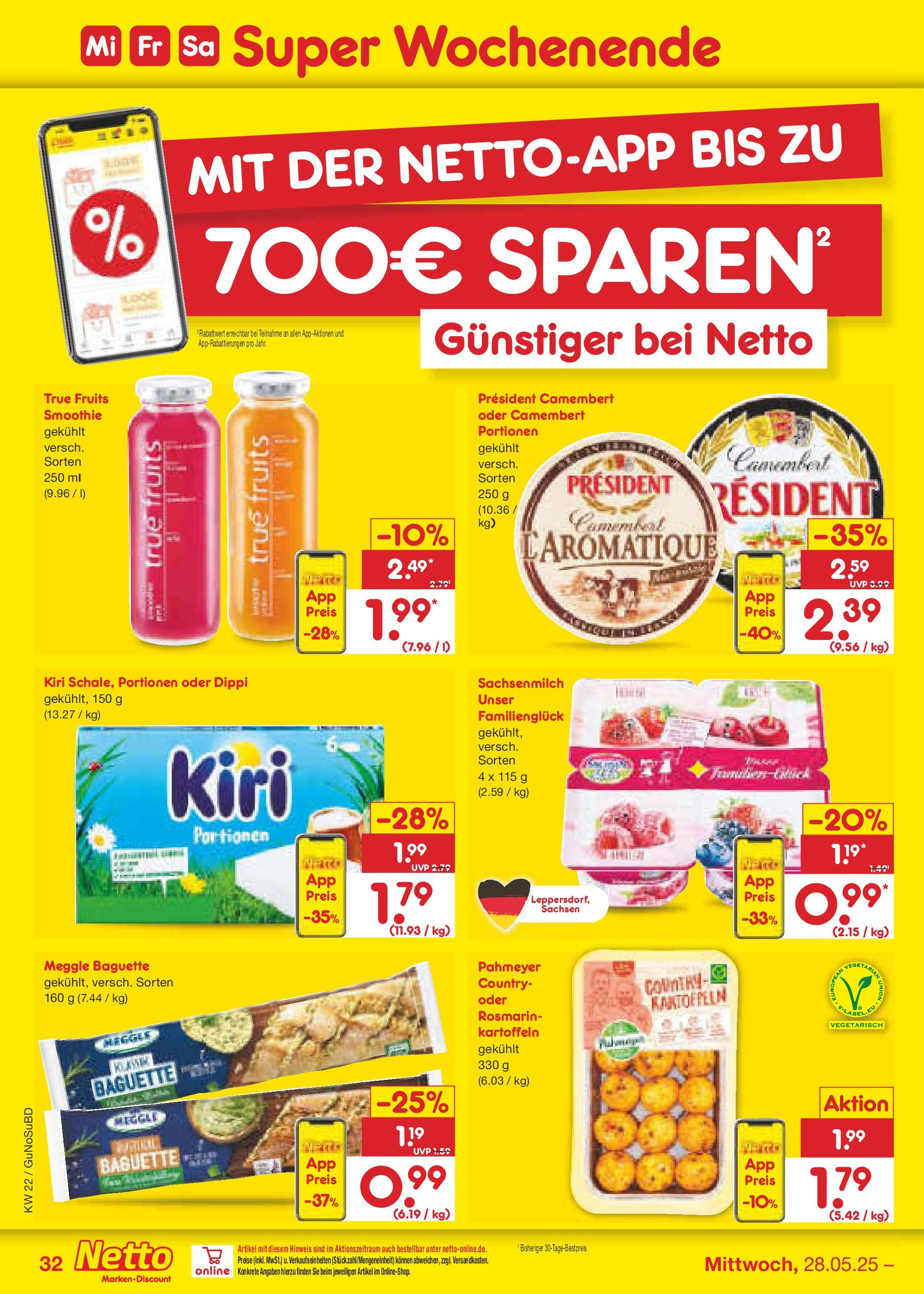 Netto Marken-Discount prospekt Glauchau (ab 26.05.2025) » Angebote | Seite: 52 | Produkte: Baguette, Kartoffeln Netto Marken-Discount prospekt Glauchau (ab 26.05.2025) » Angebote | Seite: 52 | Produkte: Baguette, Kartoffeln
