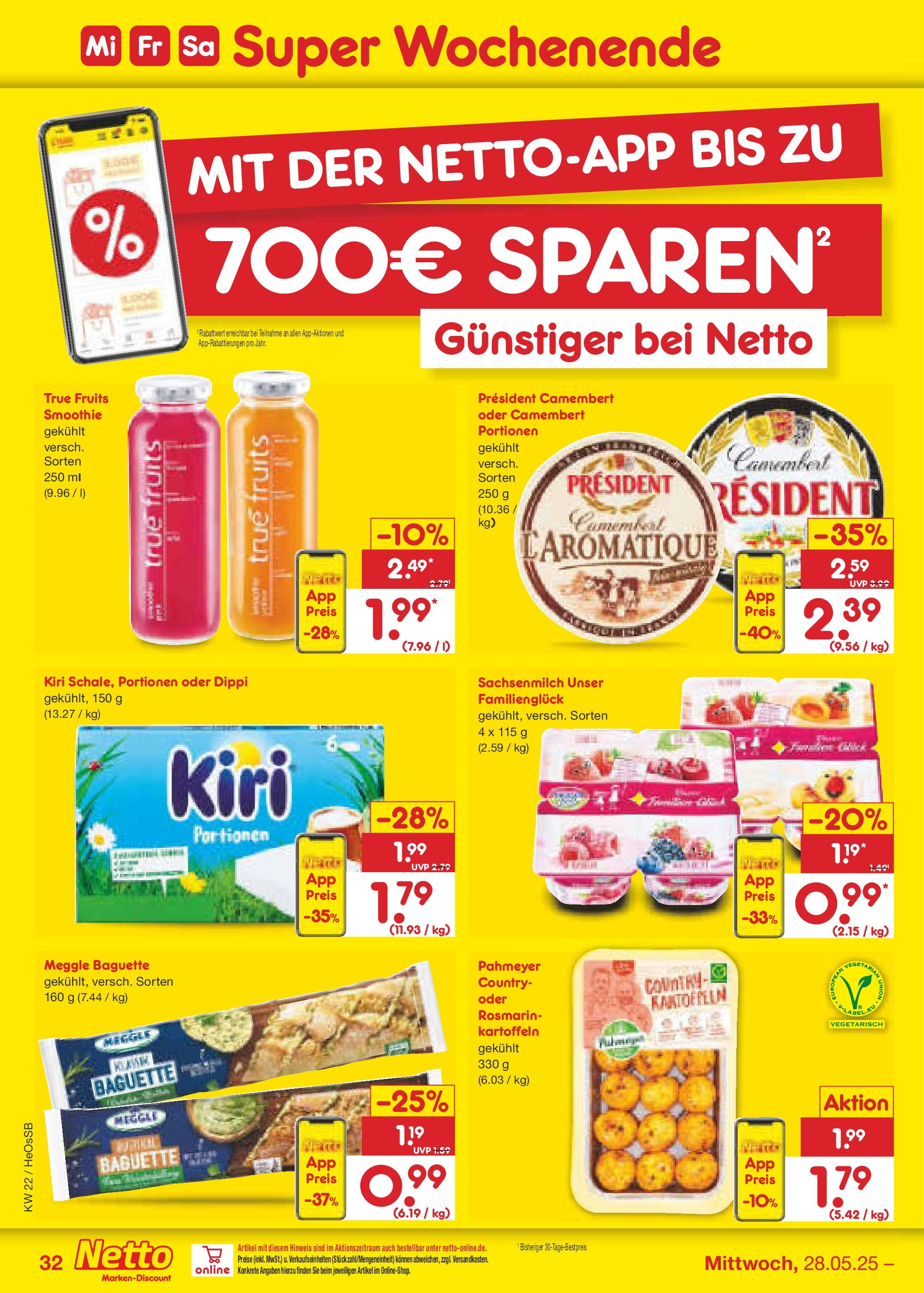Netto Marken-Discount prospekt Kröpelin (ab 26.05.2025) » Angebote | Seite: 52 | Produkte: Baguette, Kartoffeln