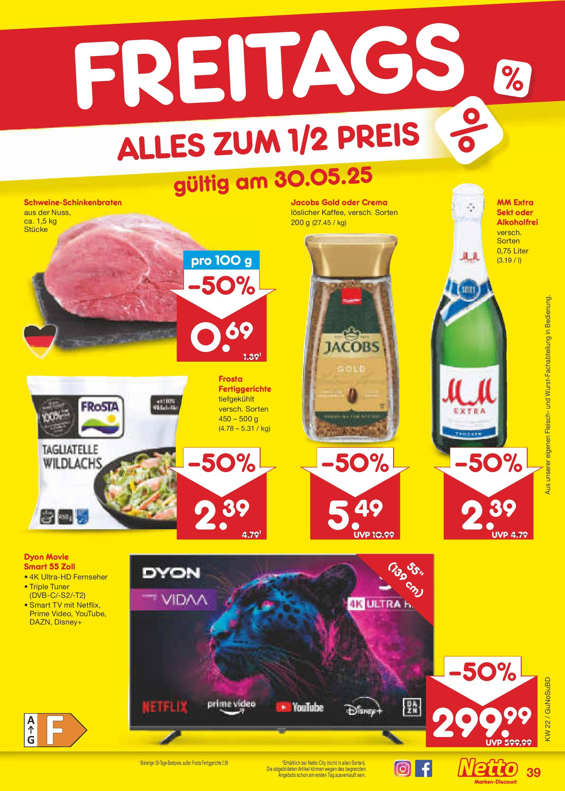 Netto Marken-Discount prospekt Glauchau (ab 26.05.2025) » Angebote | Seite: 61 | Produkte: Sekt, Fleisch, TV, Video Netto Marken-Discount prospekt Glauchau (ab 26.05.2025) » Angebote | Seite: 61 | Produkte: Sekt, Fleisch, TV, Video