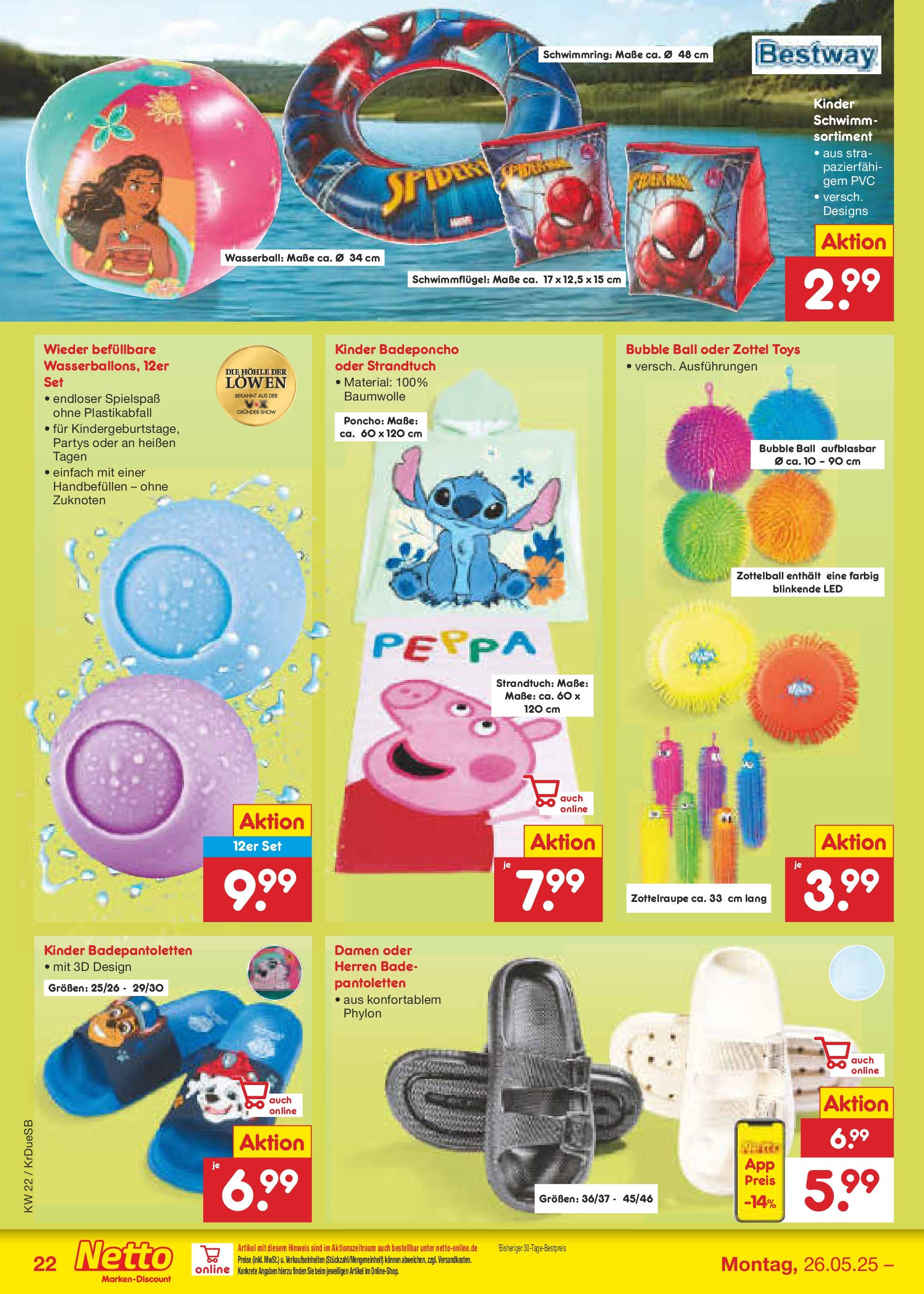 Netto Marken-Discount prospekt Düsseldorf-Rath (ab 26.05.2025) » Angebote | Seite: 34 | Produkte: Poncho, Strandtuch