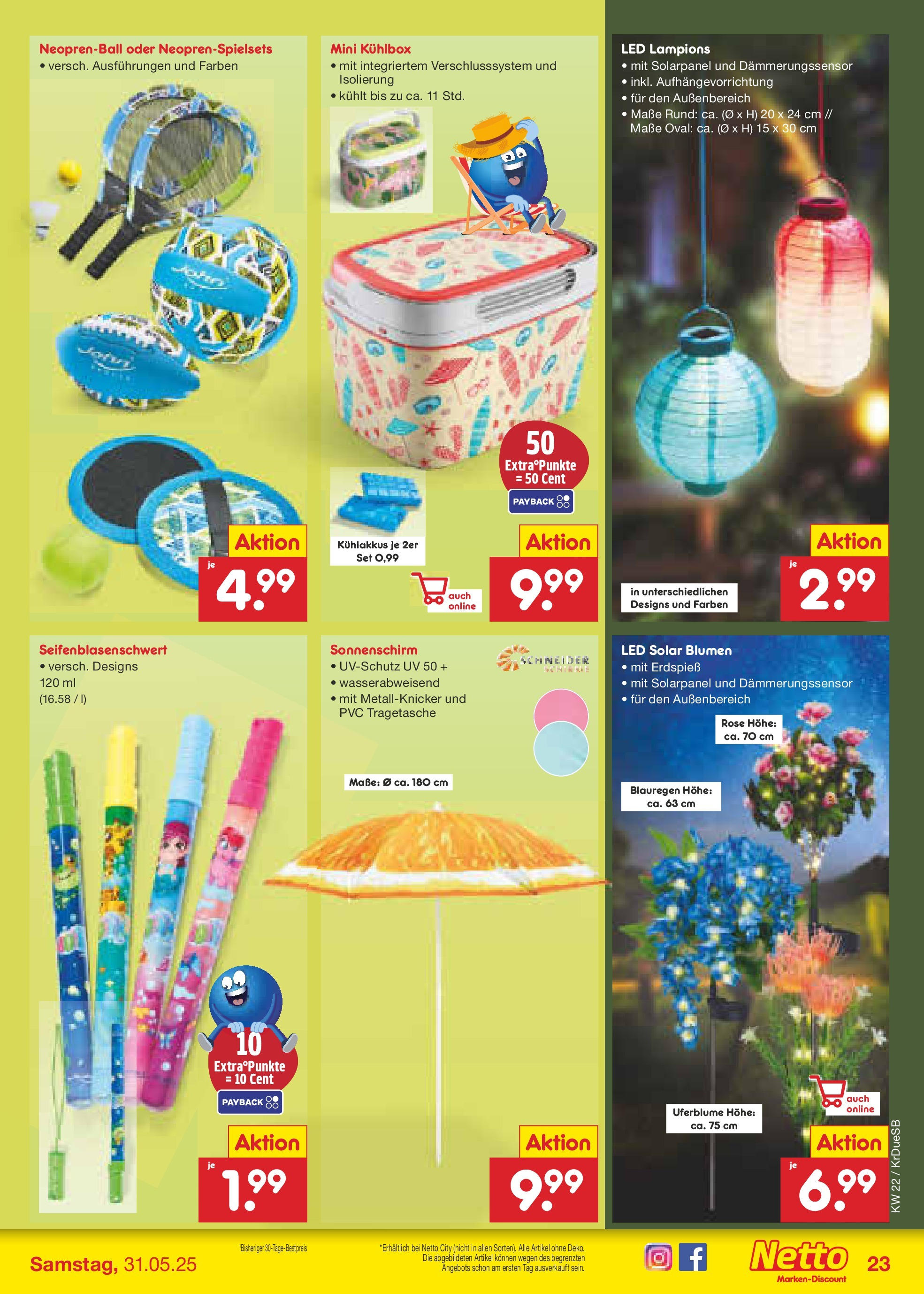 Netto Marken-Discount prospekt Düsseldorf-Rath (ab 26.05.2025) » Angebote | Seite: 35 | Produkte: Blumen, Sonnenschirm
